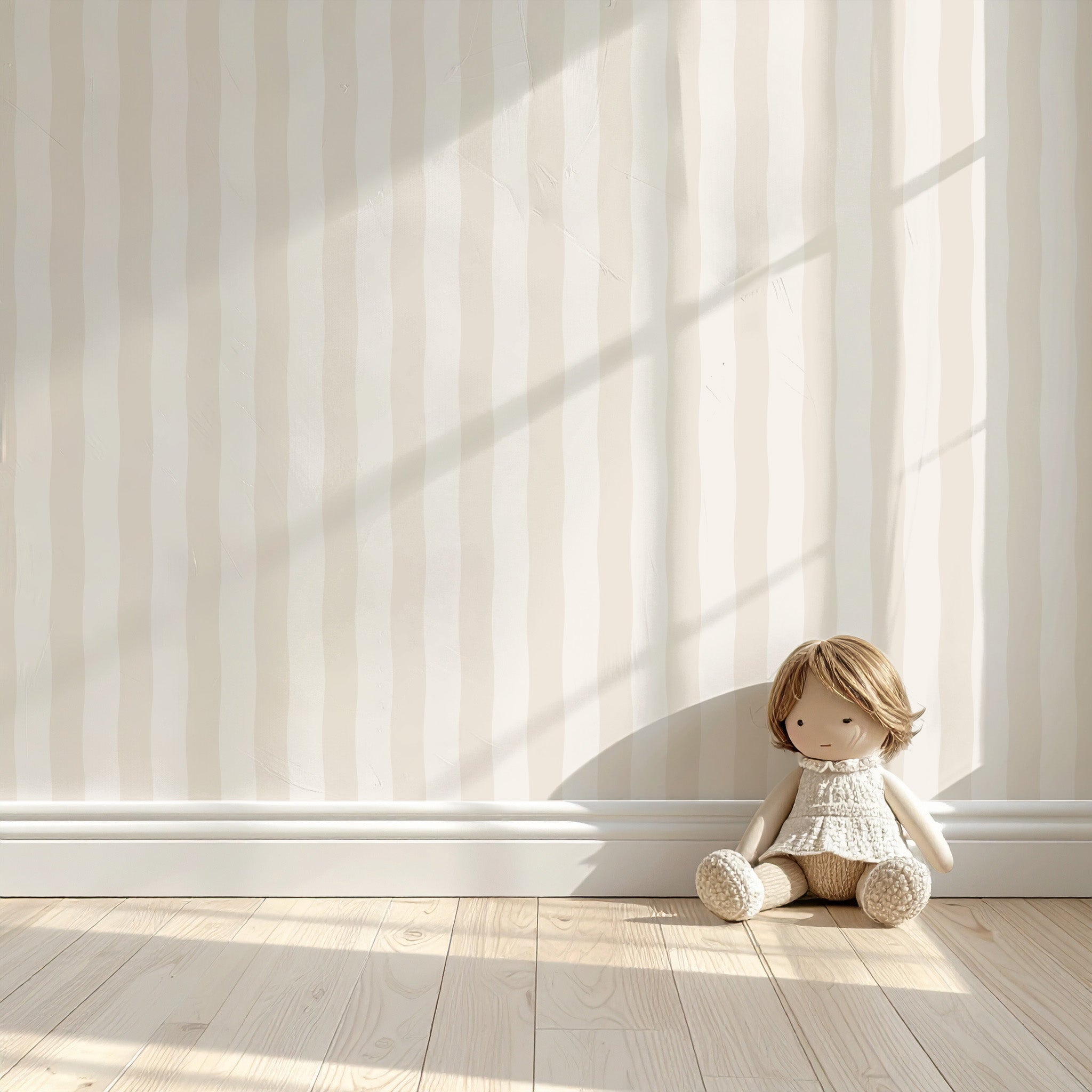 Behang Wavy Stripes – beige