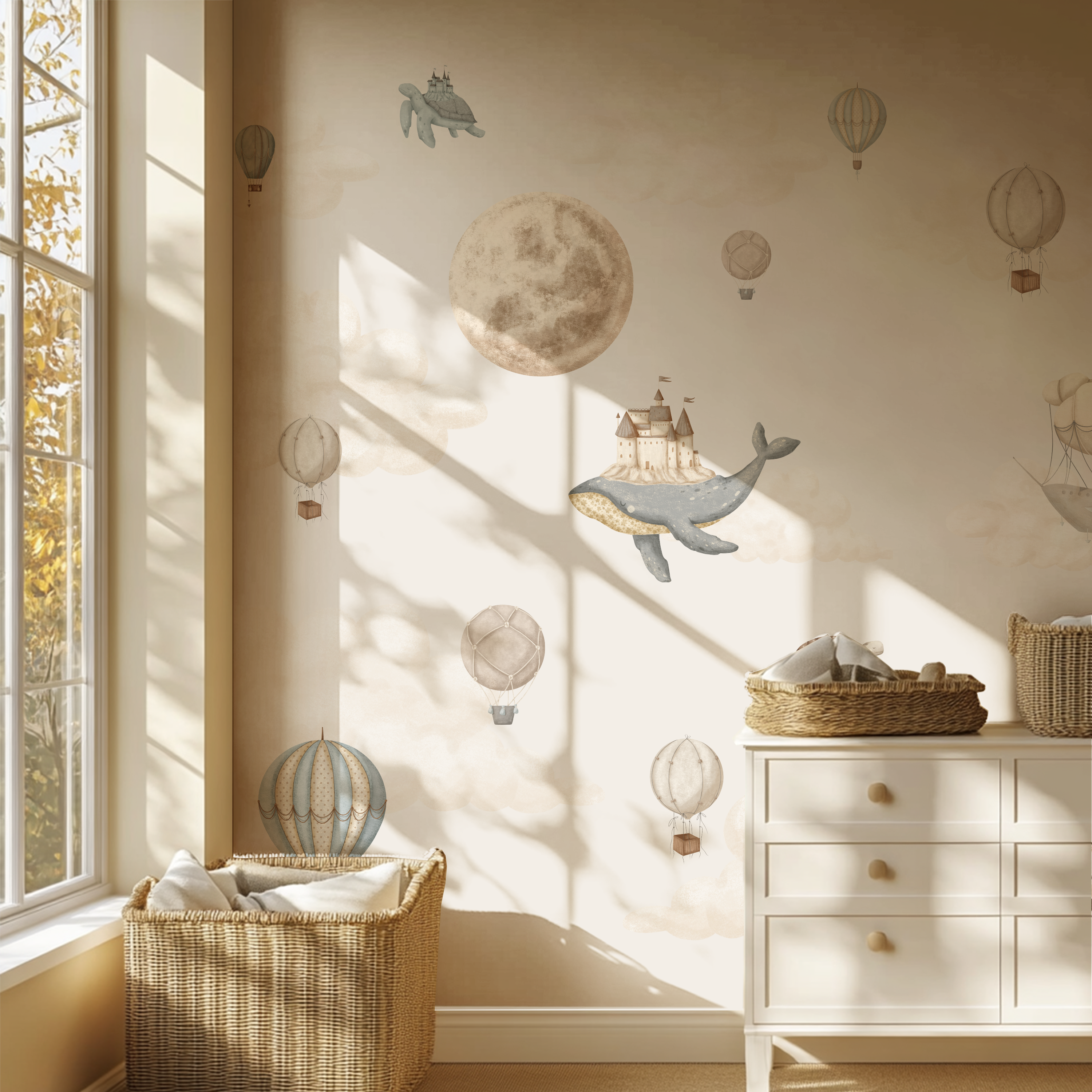 Collage wallpaper Jungle - brown