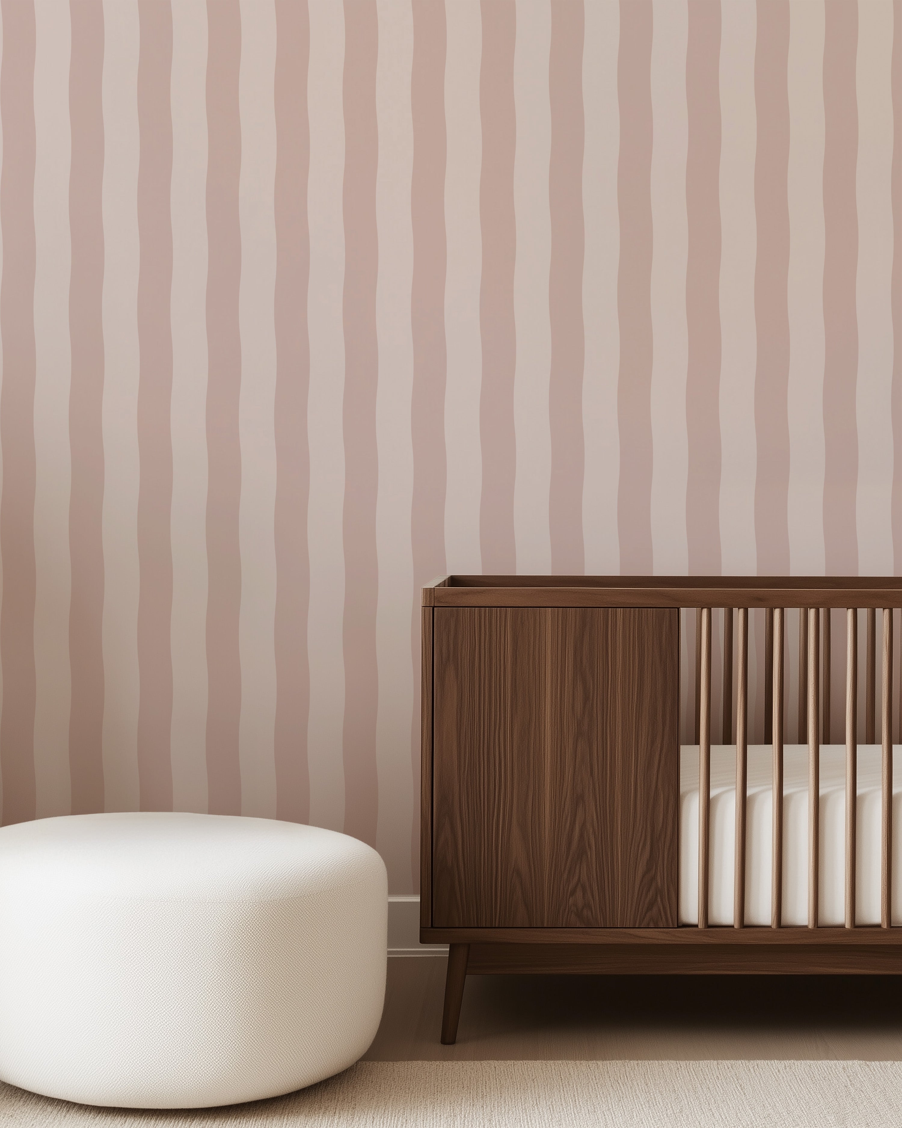 Behang Wavy Stripes - old rose