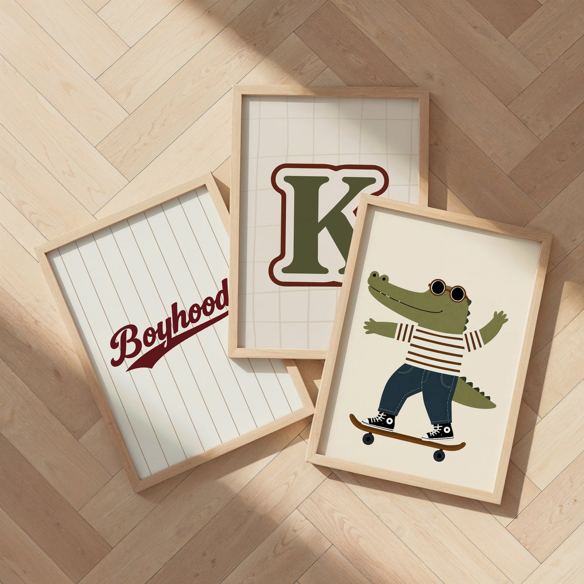 Letterposter Sport olive gecombineerd met sportposters