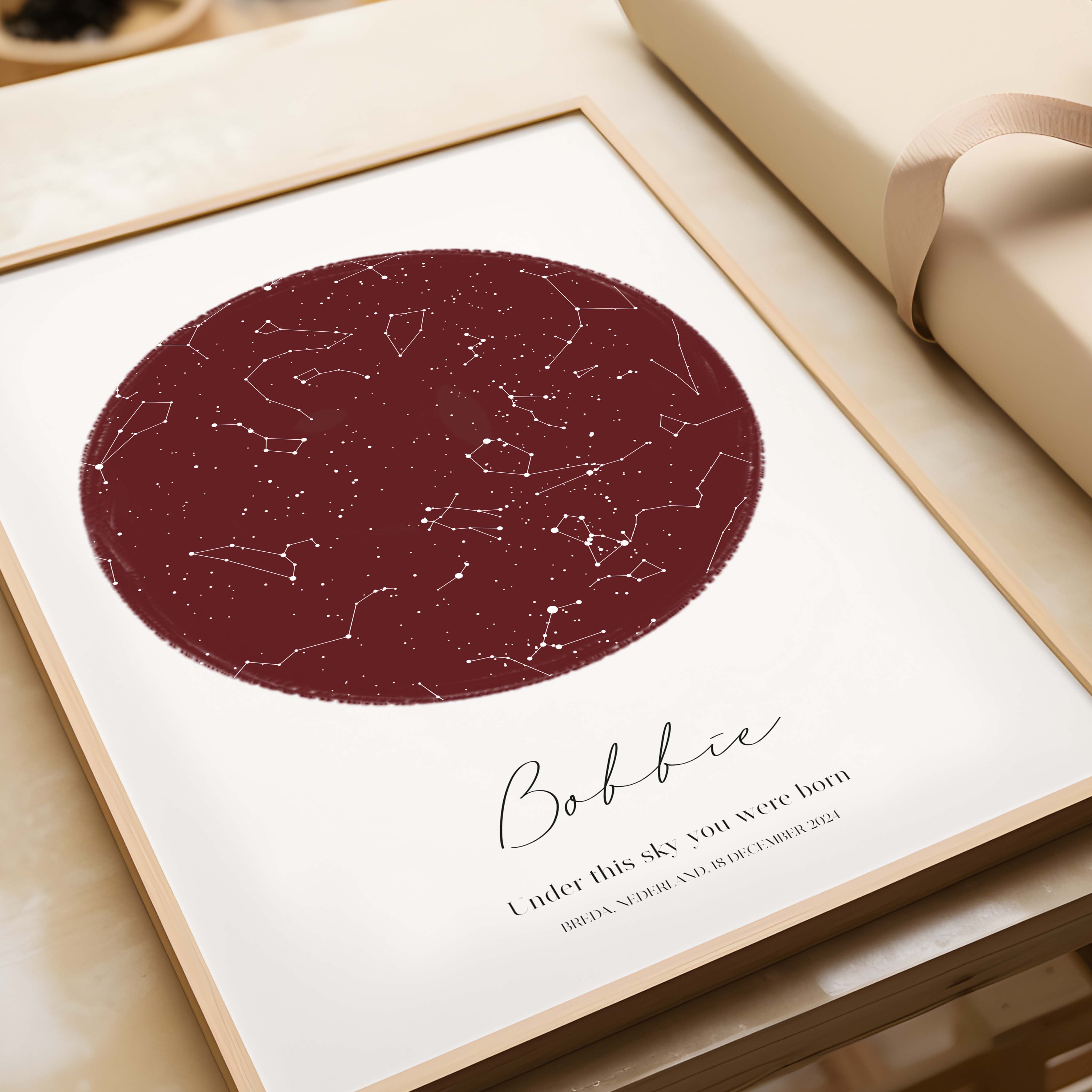 Sterrenhemel poster - BURGUNDY