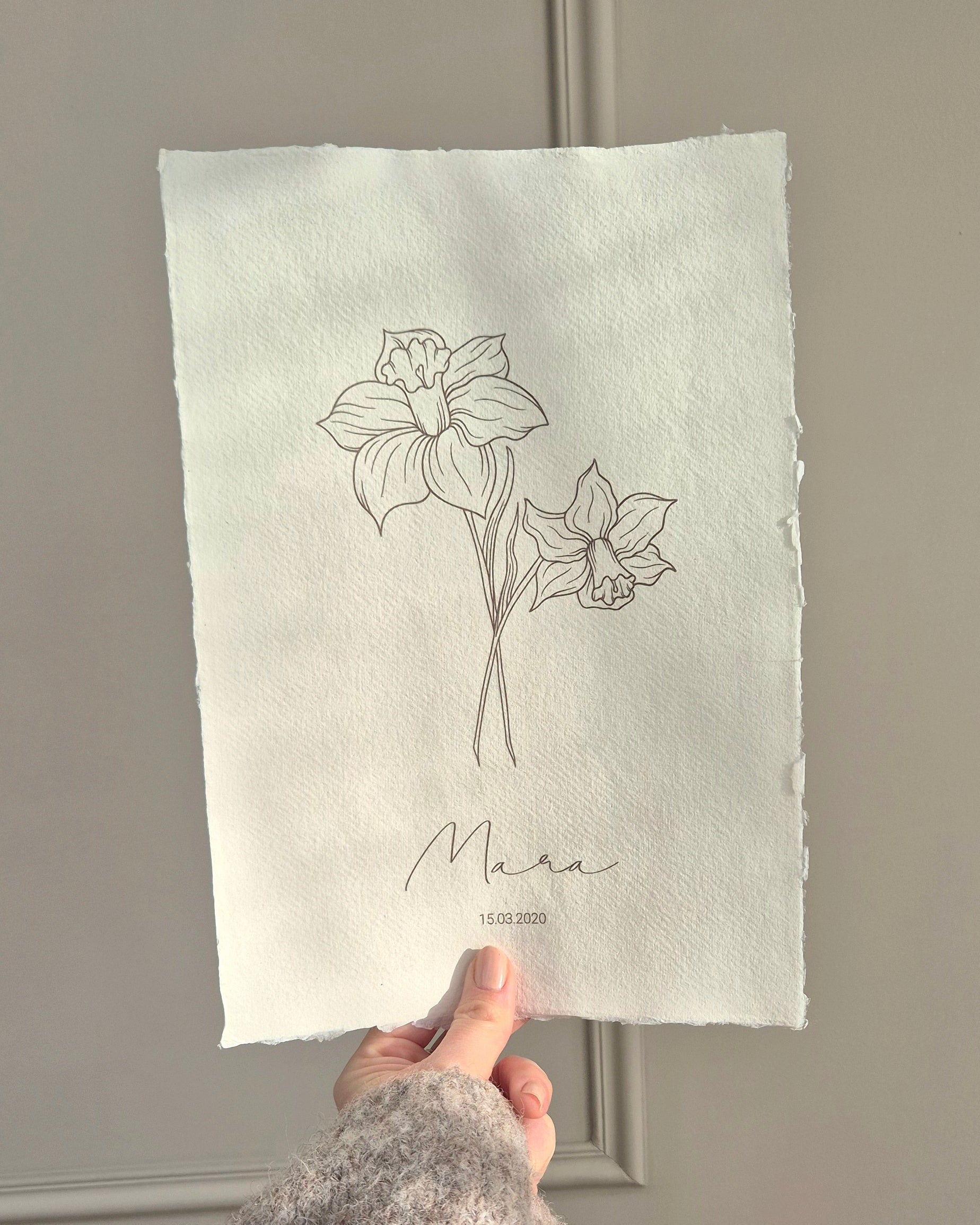 Handgemaakste poster geboortebloem april