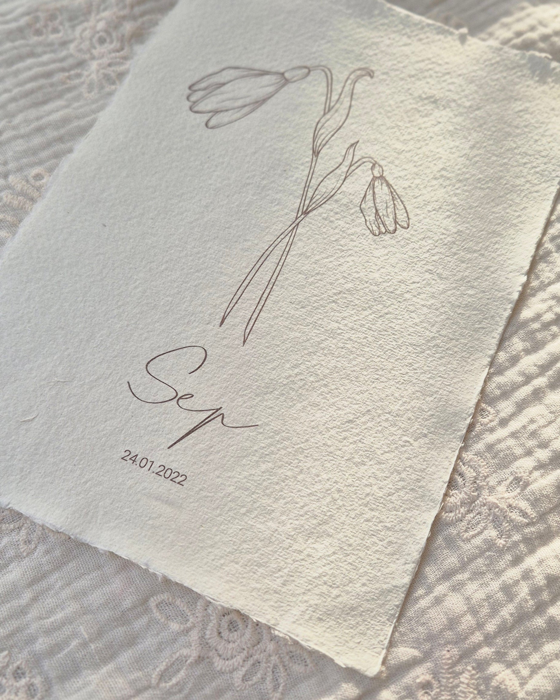 poster geboortebloem januari handgemaakt