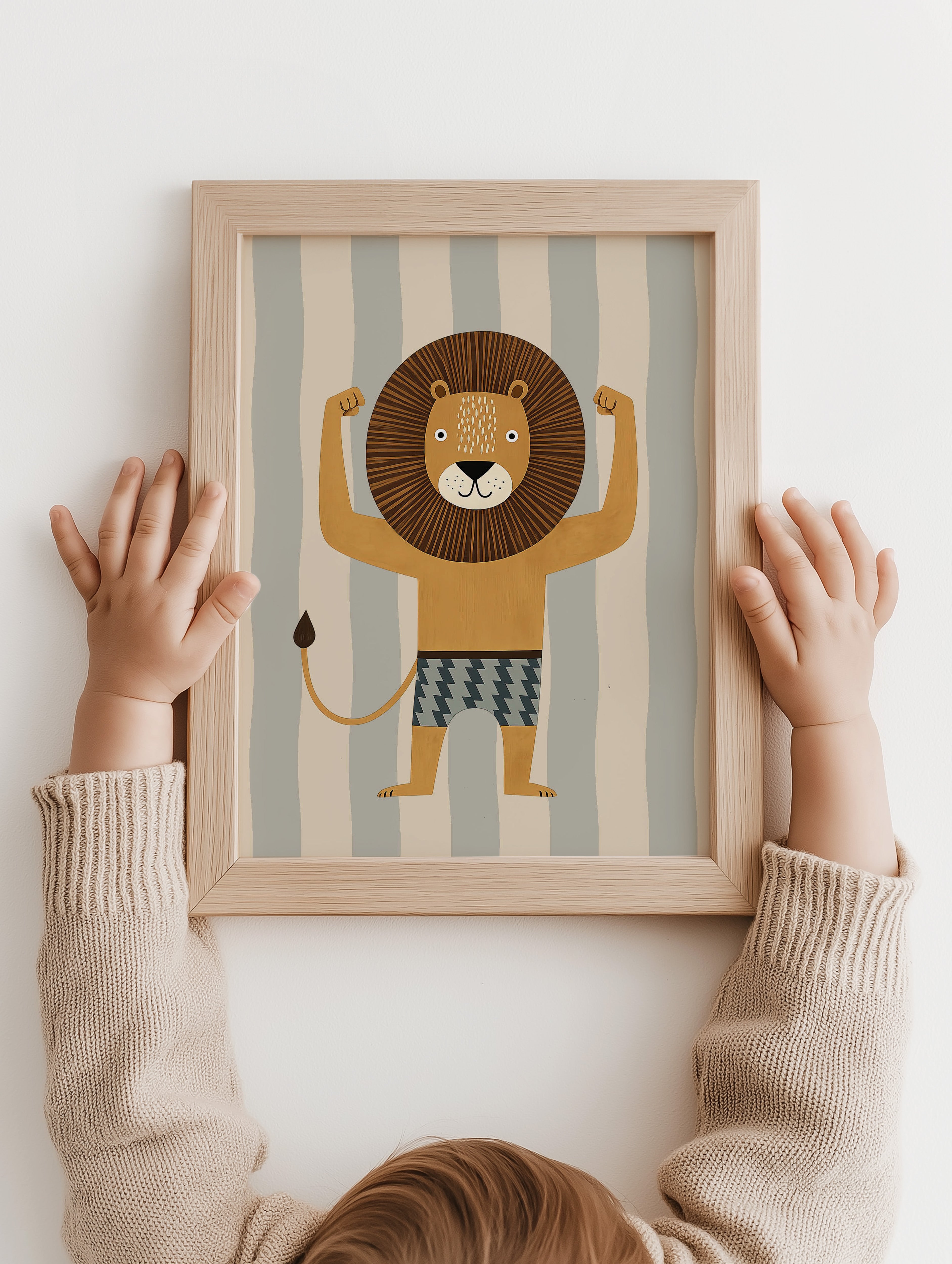 Kinderkamer print - Sterke leeuw