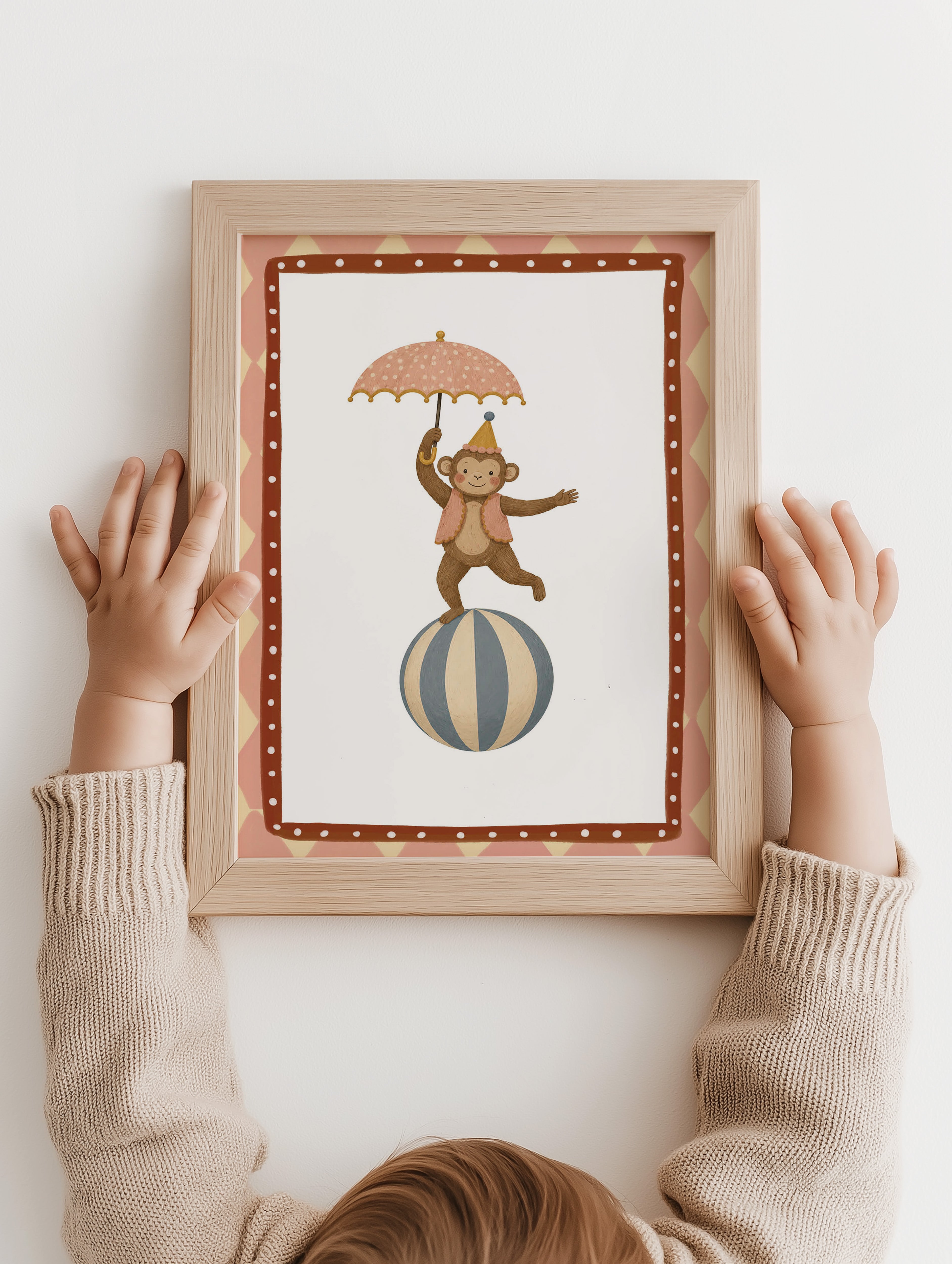 Kinderkamer poster - Circus aap