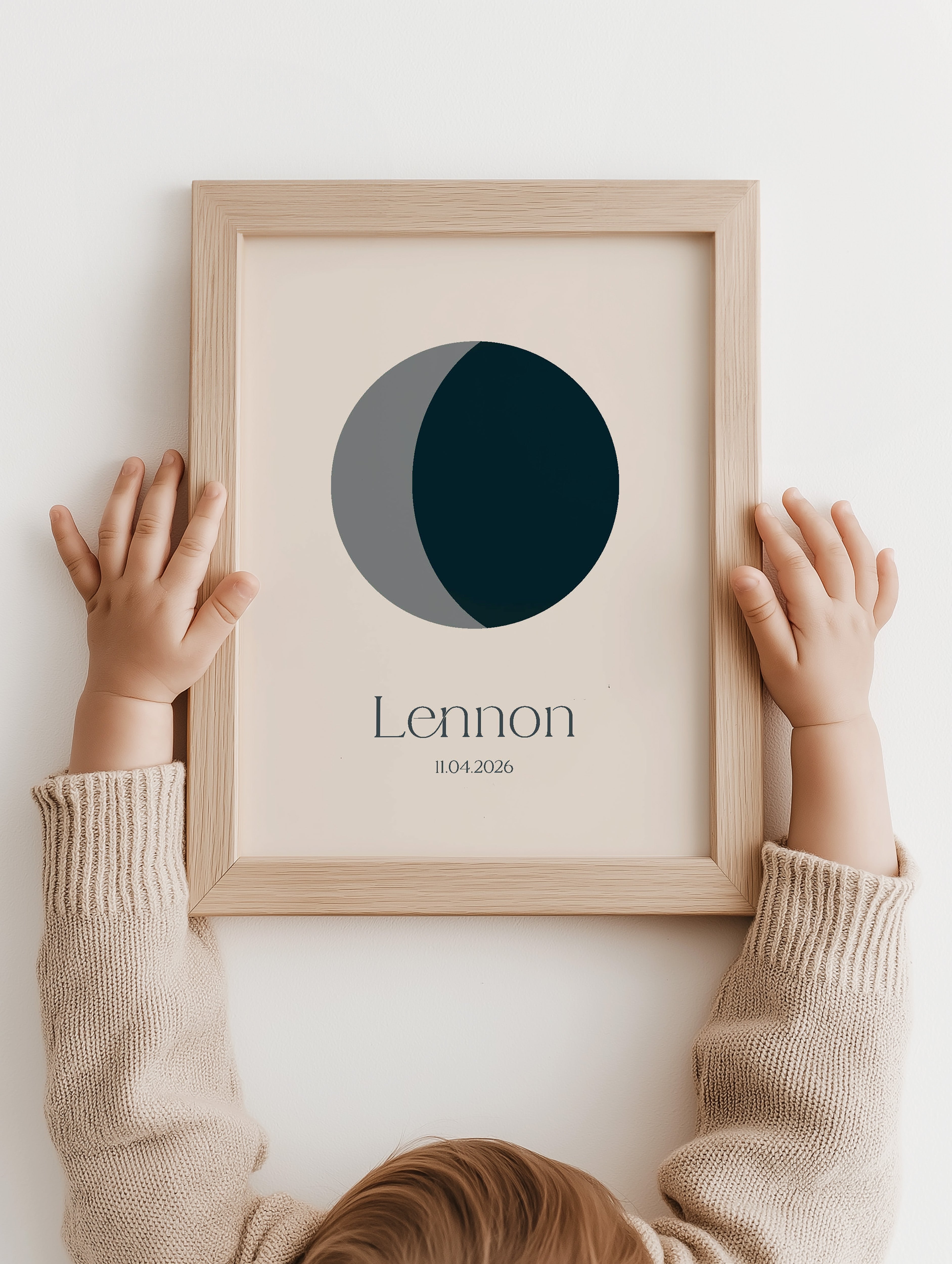 Birth poster Soft Frame - stripes