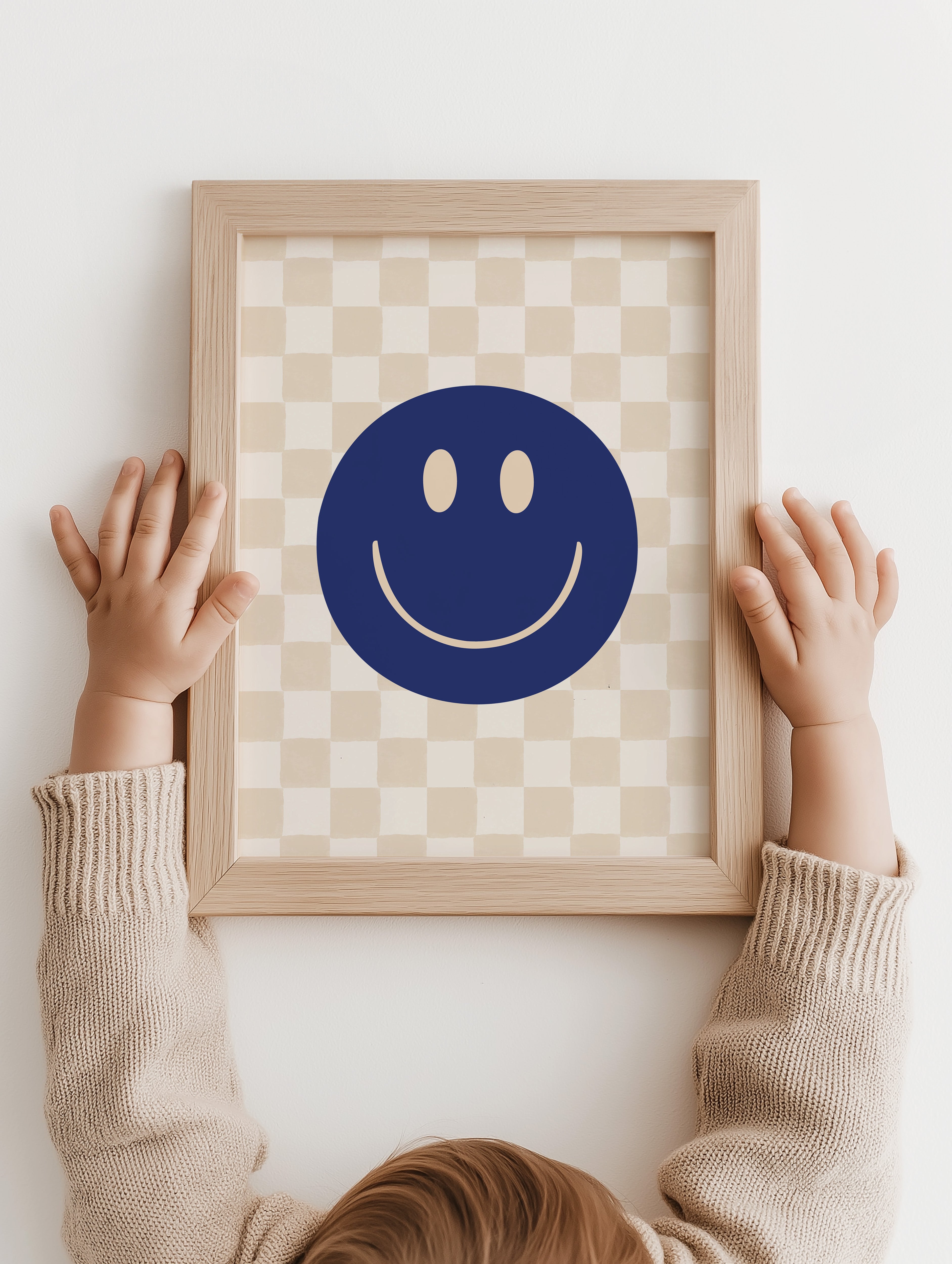 Kinderkamer poster - Smiley | blauw