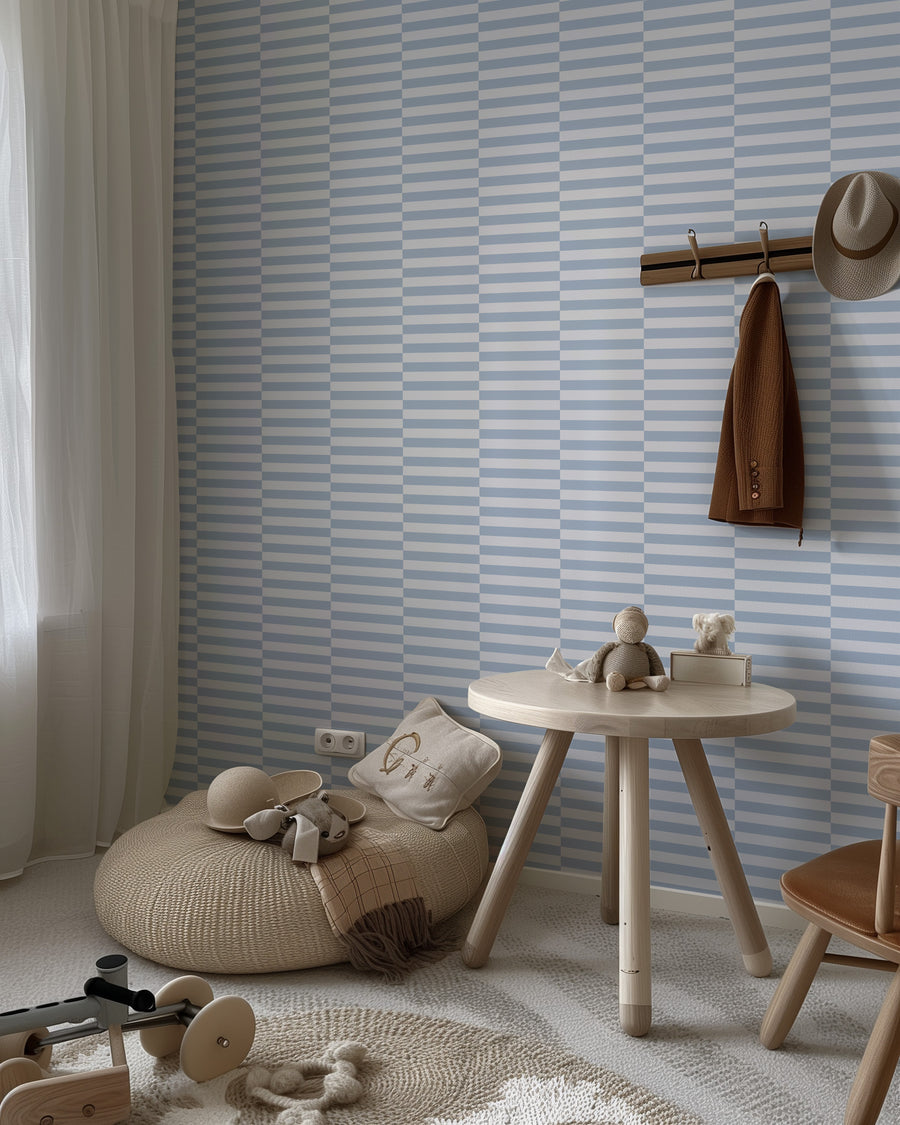 Behang Cheeky Checks - denim sky
