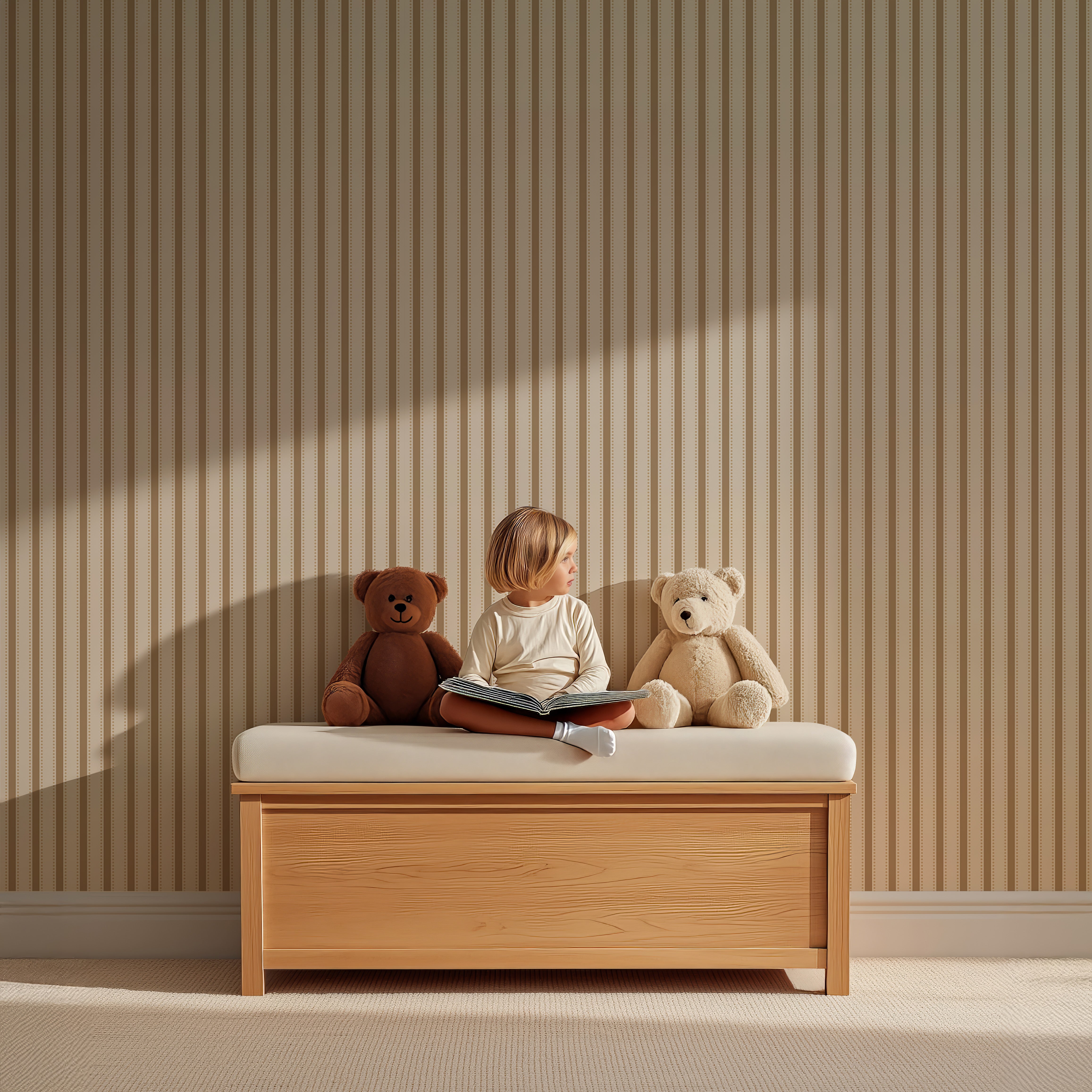 Wallpaper Stripes - chocolate
