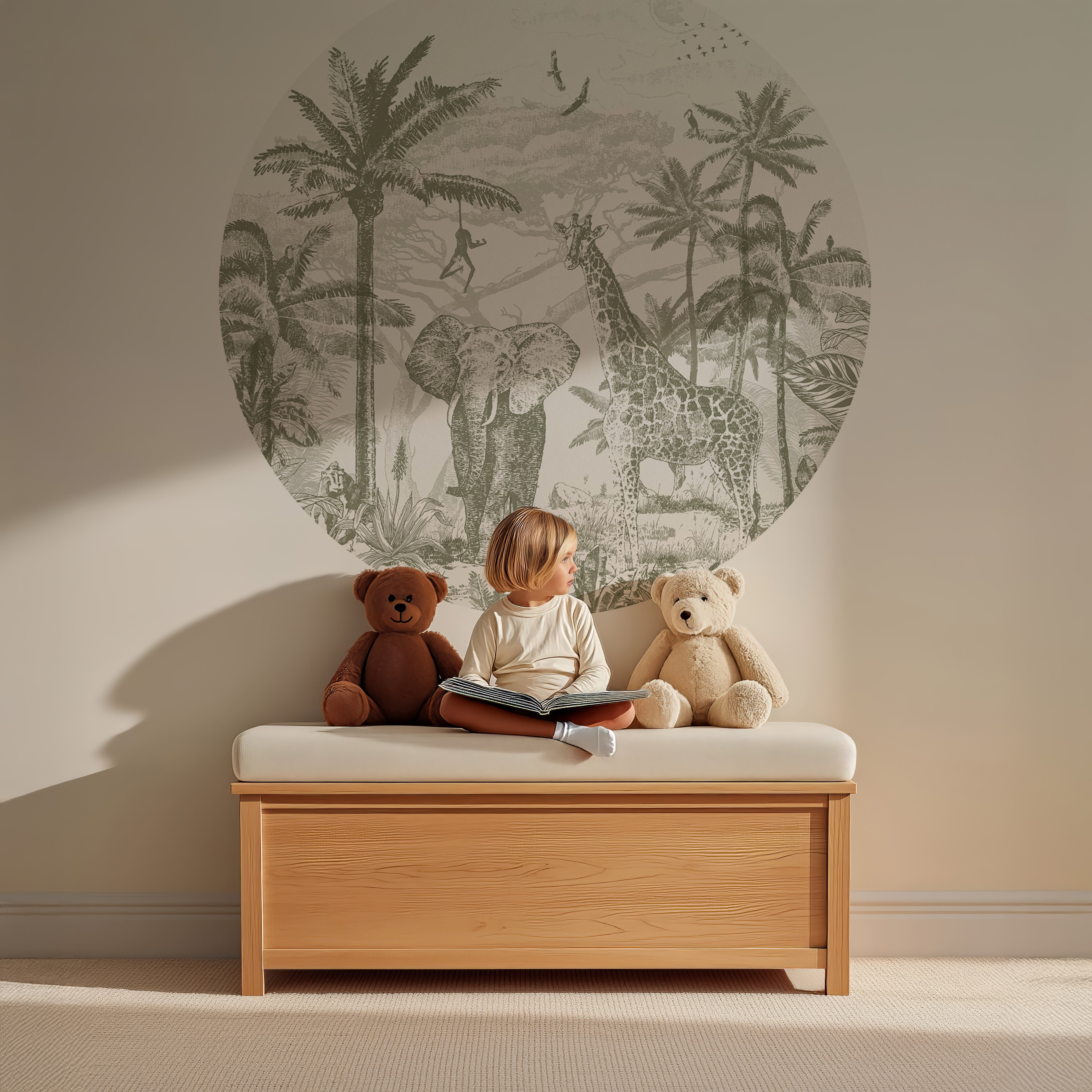 Behangcirkel - Jungle | bosgroen