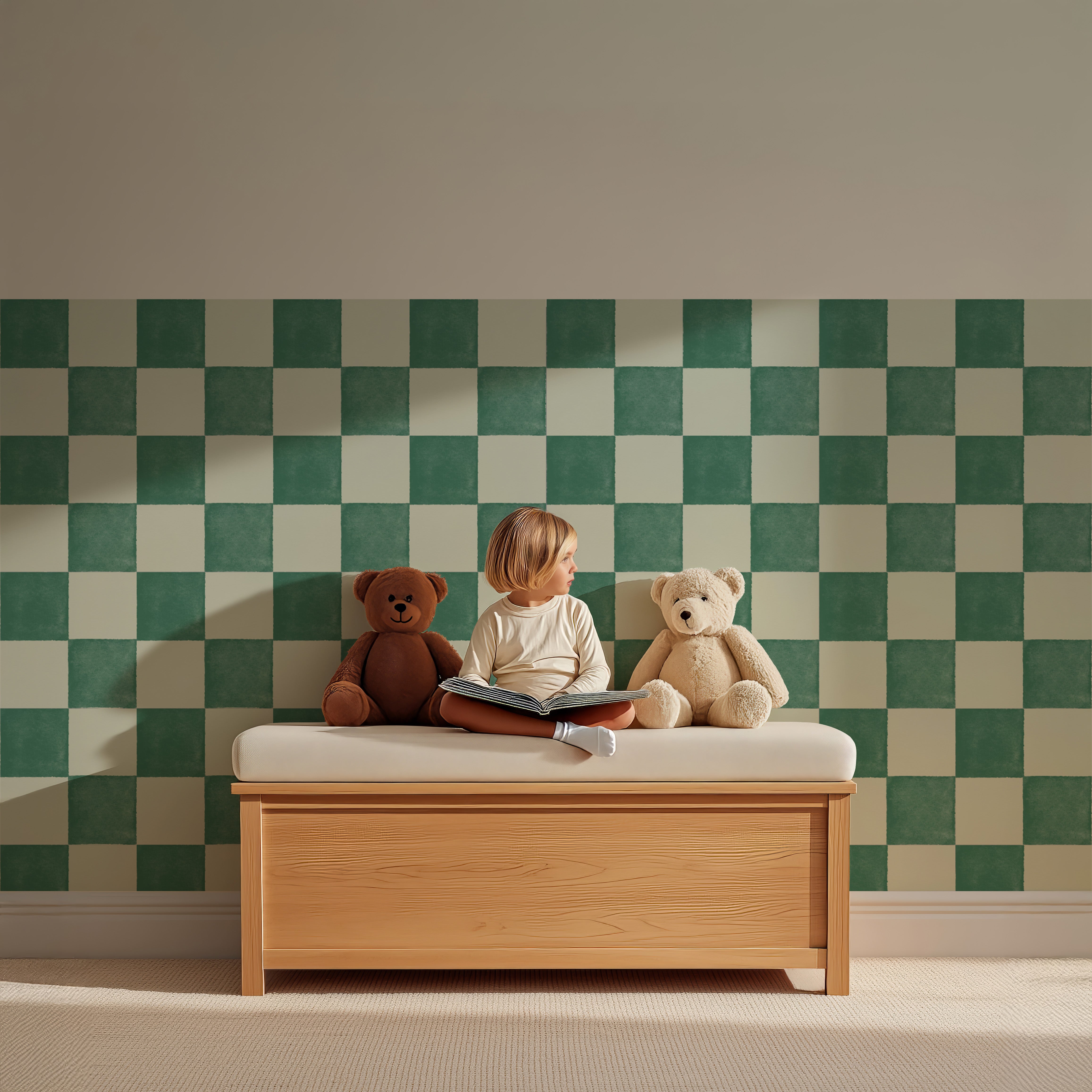 Wallpaper Checkered Checkered - green