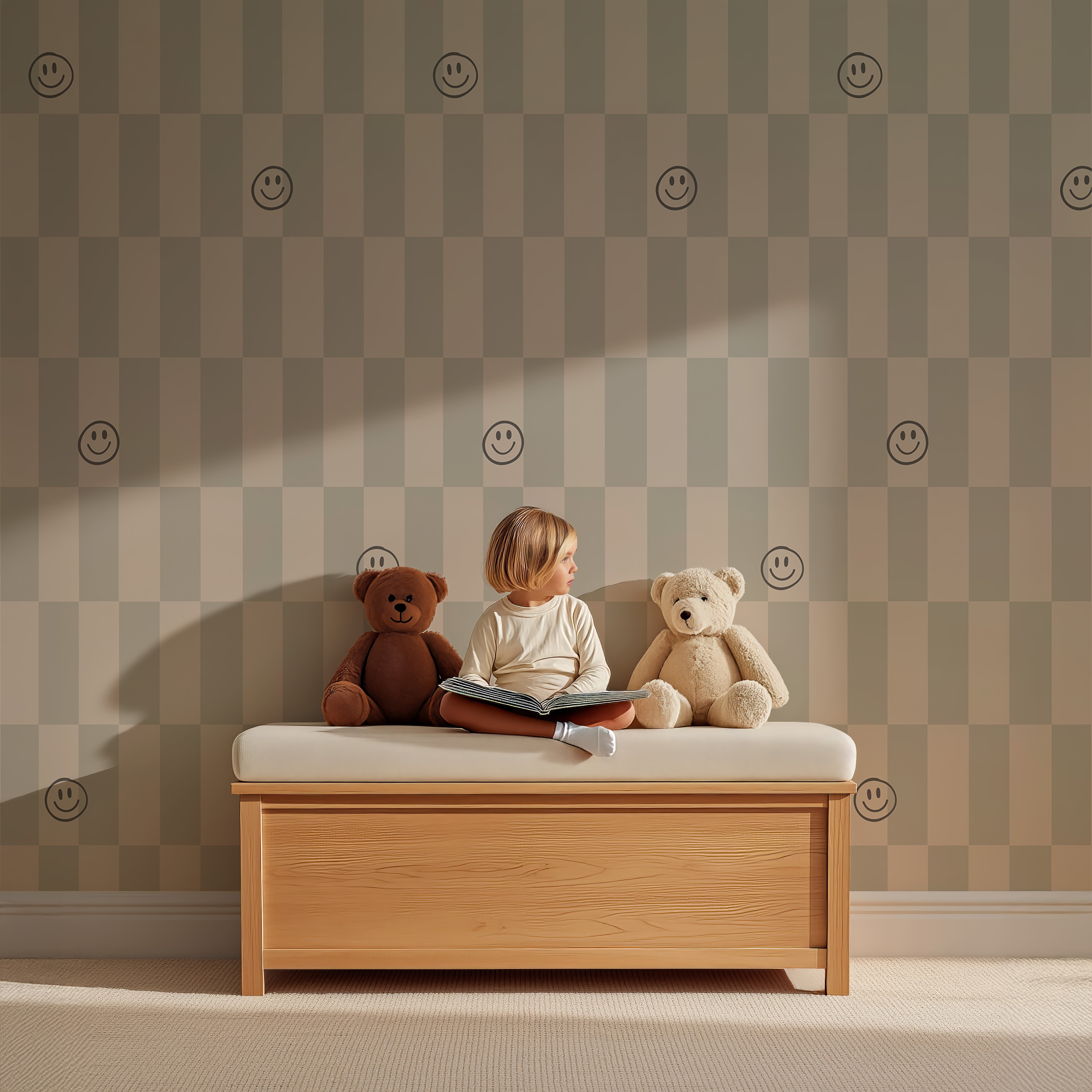 Wallpaper Lumi Smiles - soft gray
