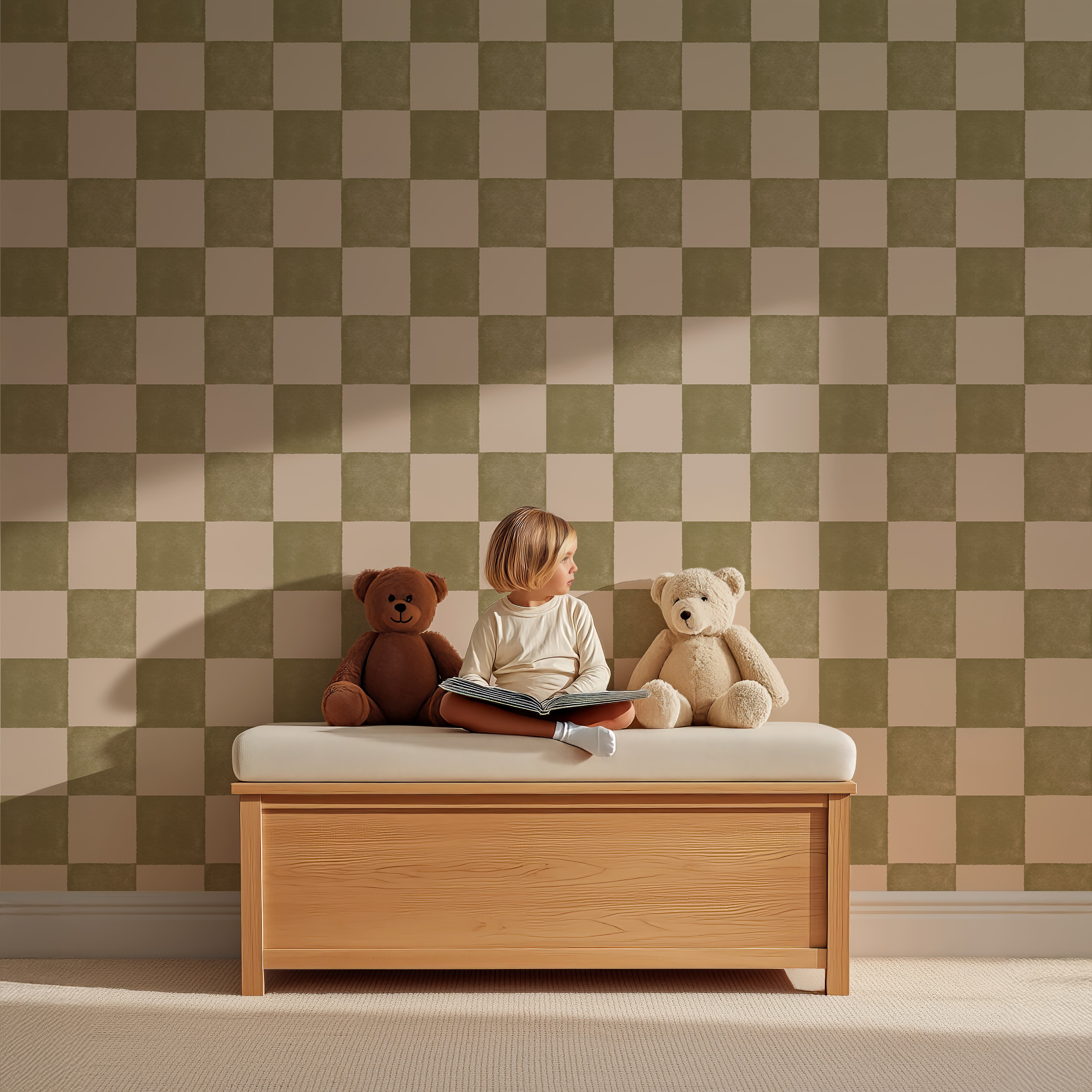 Wallpaper Checkered Checkered - green