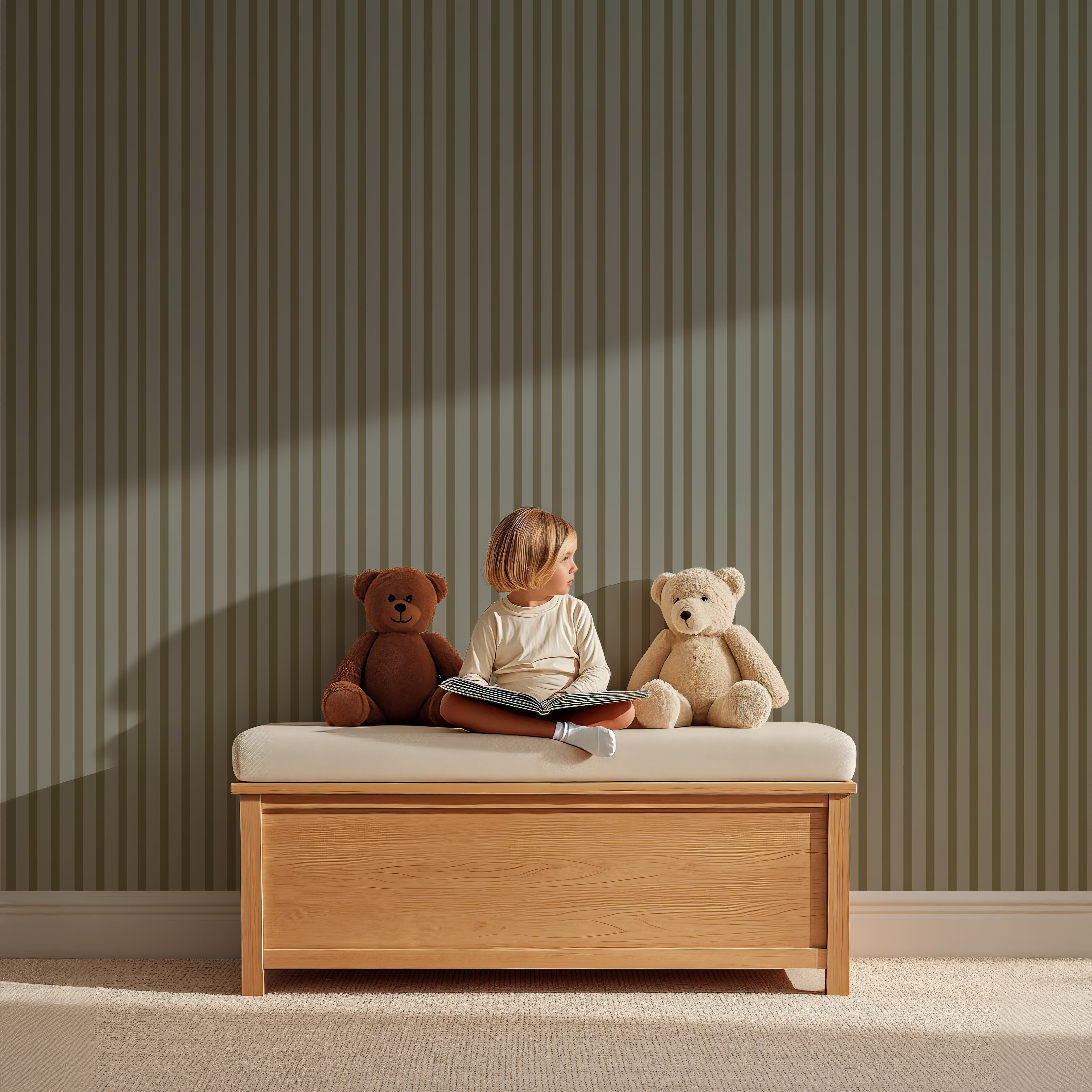 Behang Stripes - groen