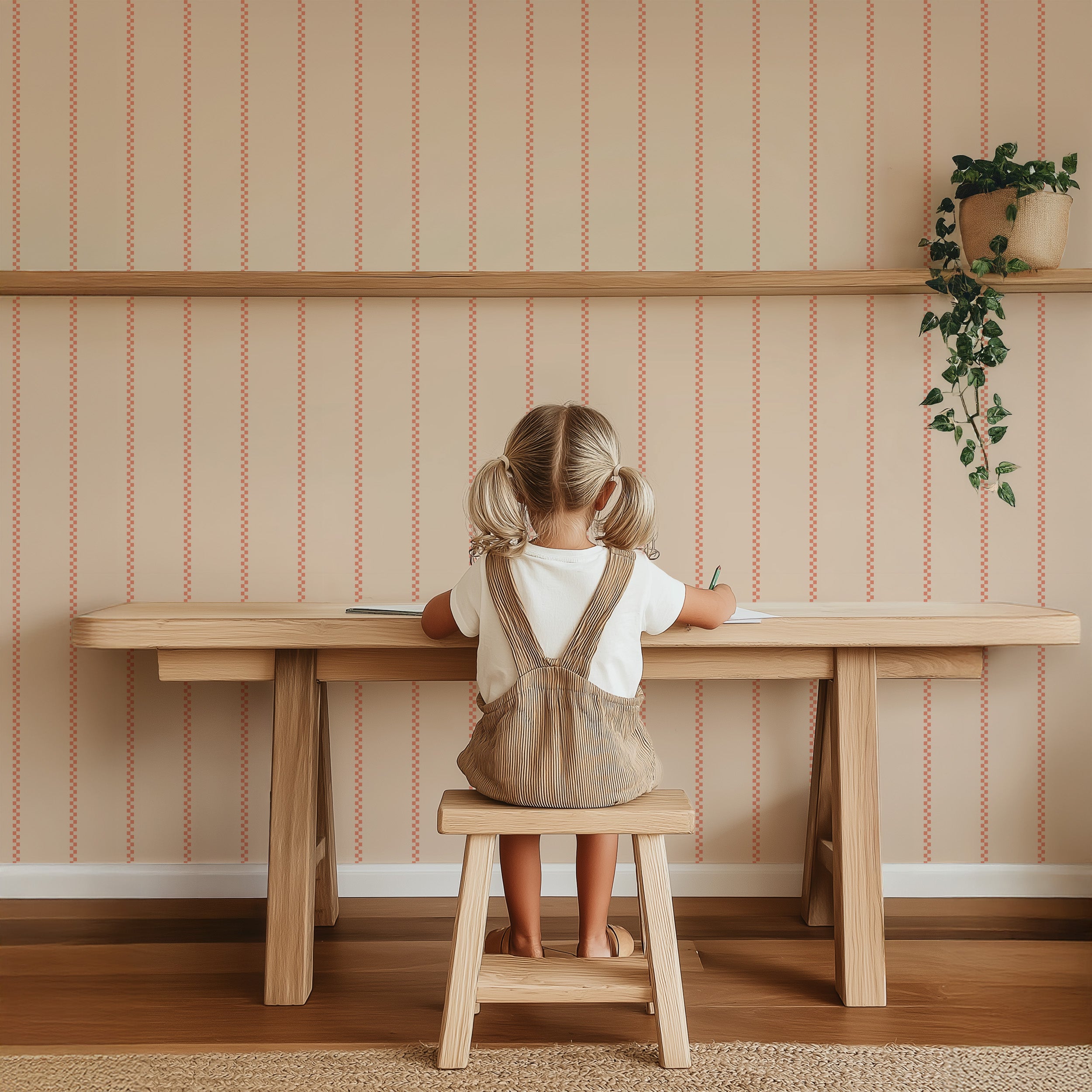 Pixel Pins Wallpaper - Apricot