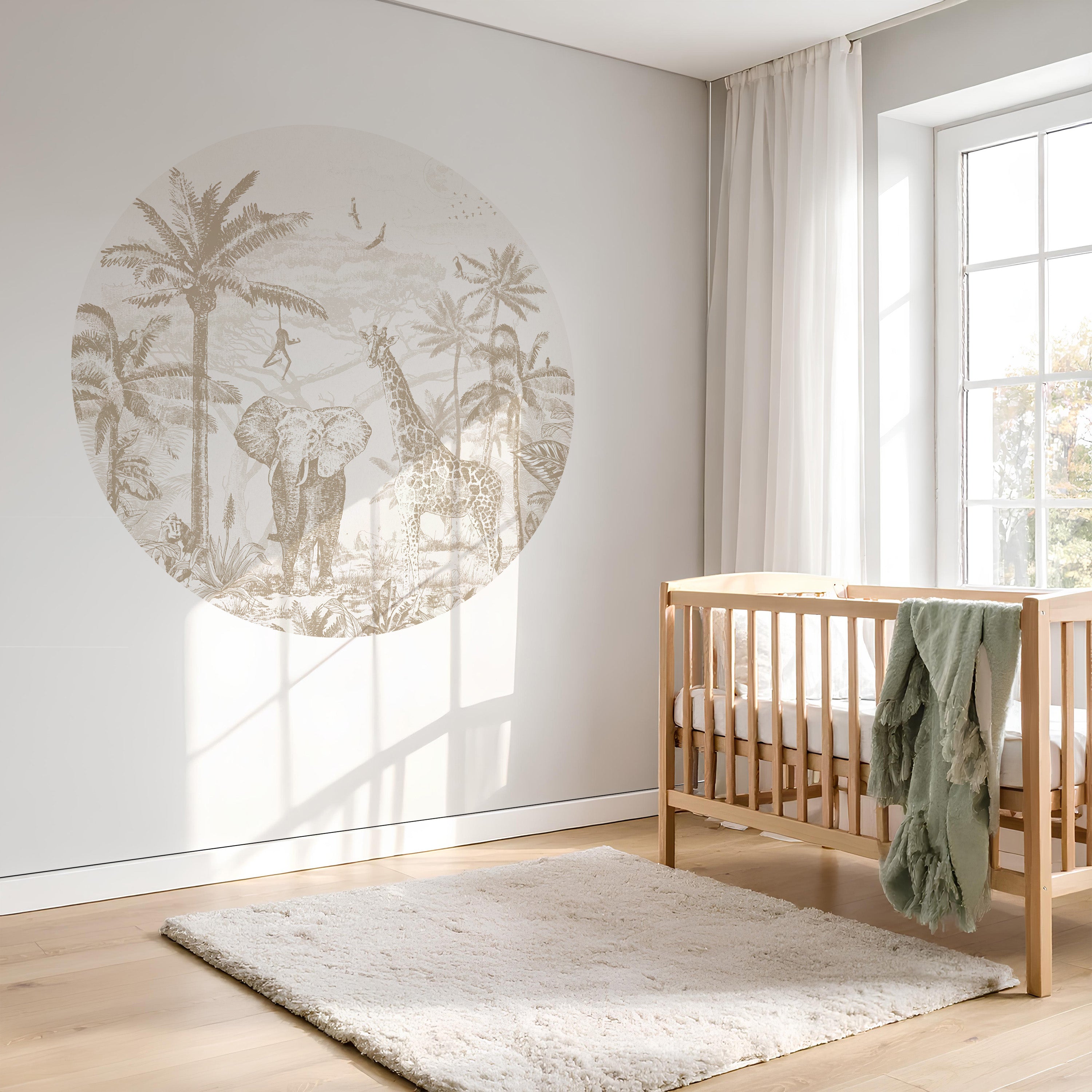 Behangcirkel - Jungle | bruin