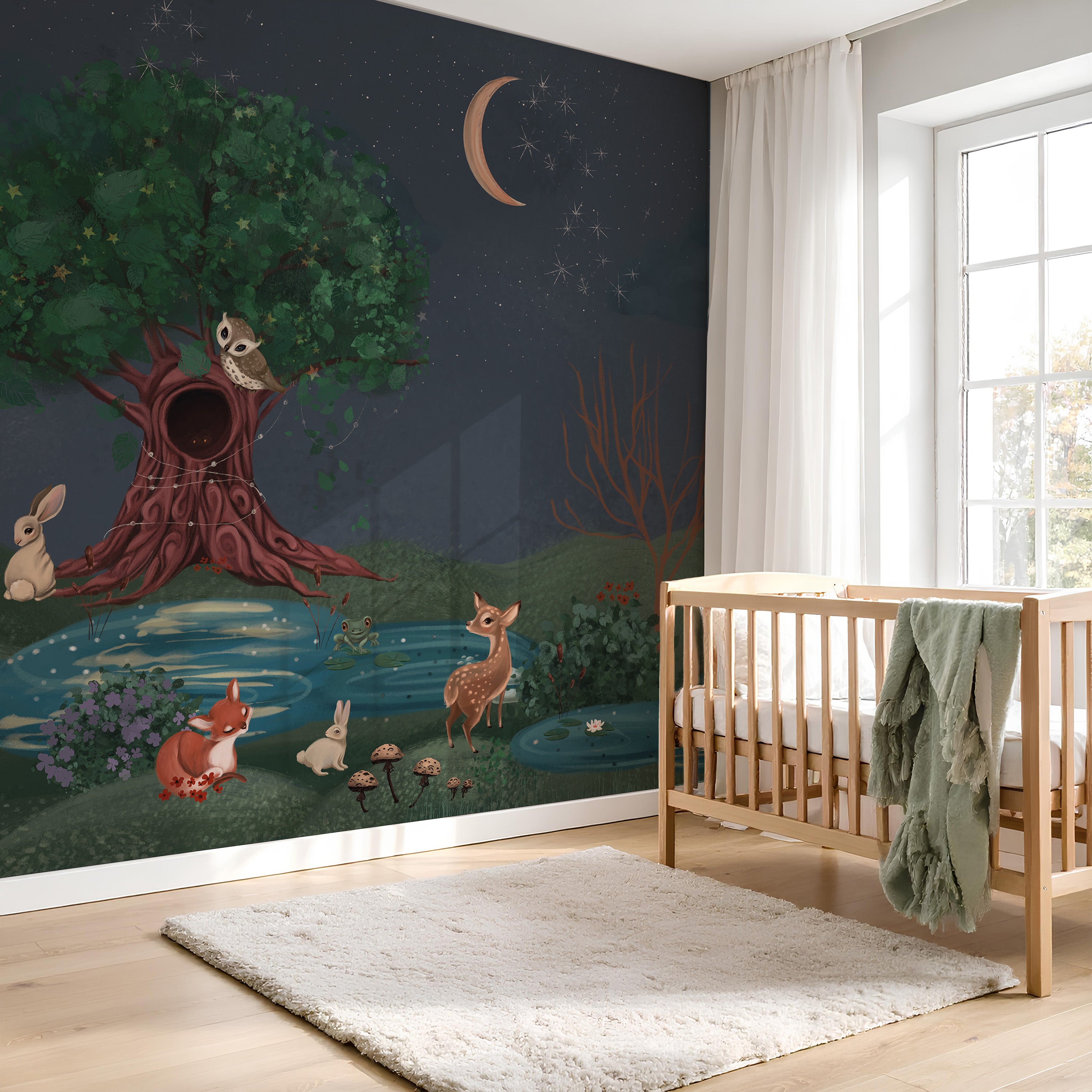 Collage wallpaper Jungle - brown