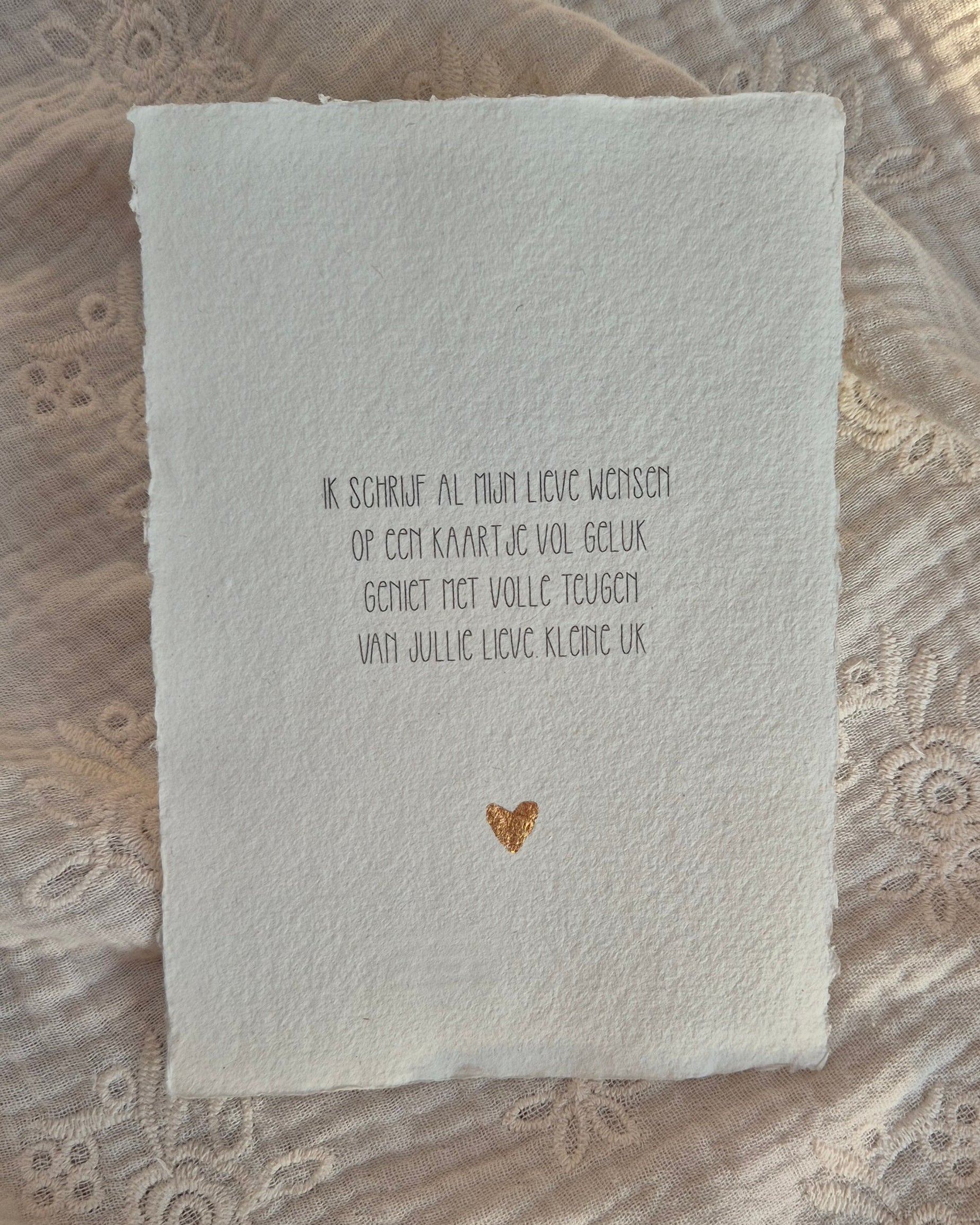 Gedichtje - Lieve kleine uk