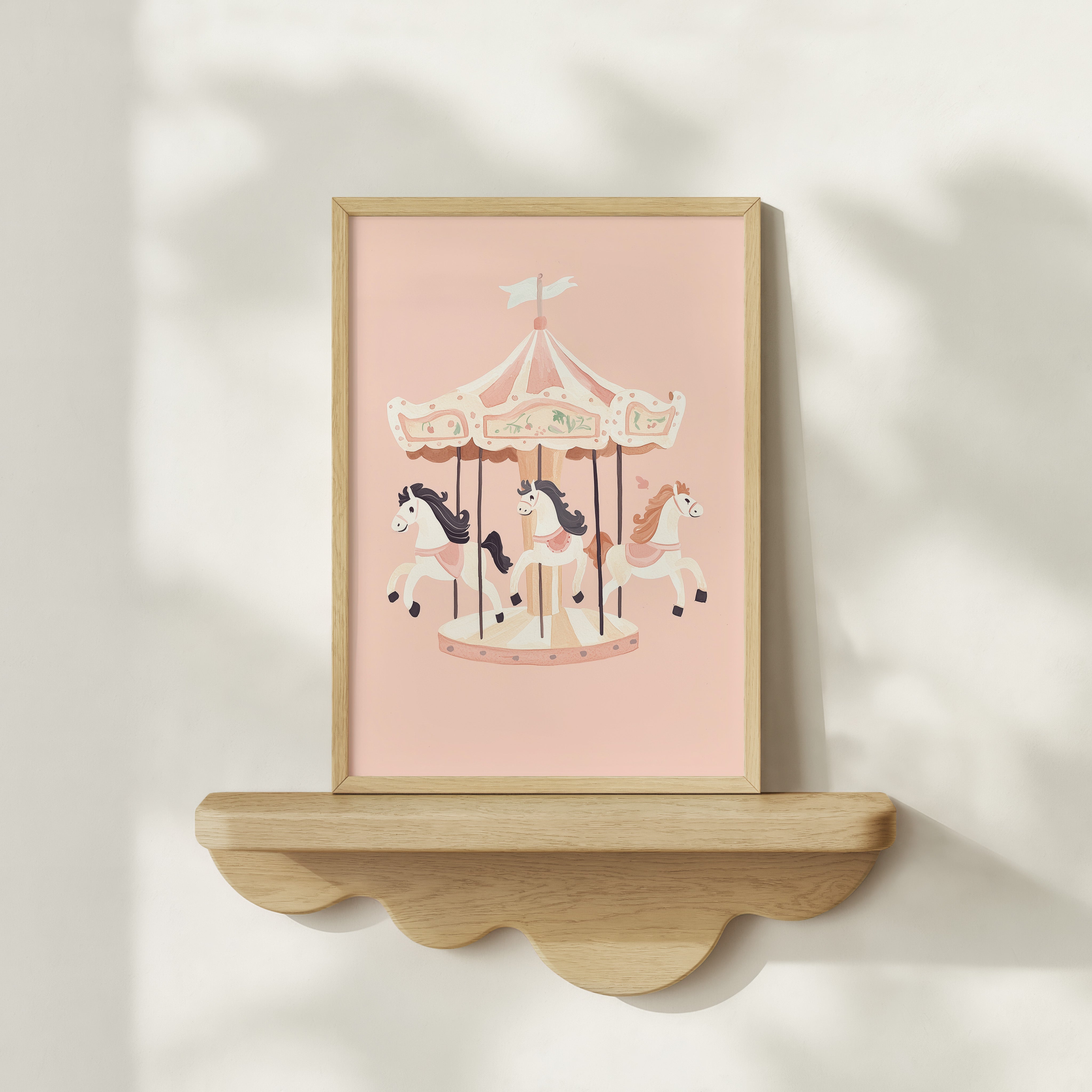 Kinderkamer print - Carousel paardjes