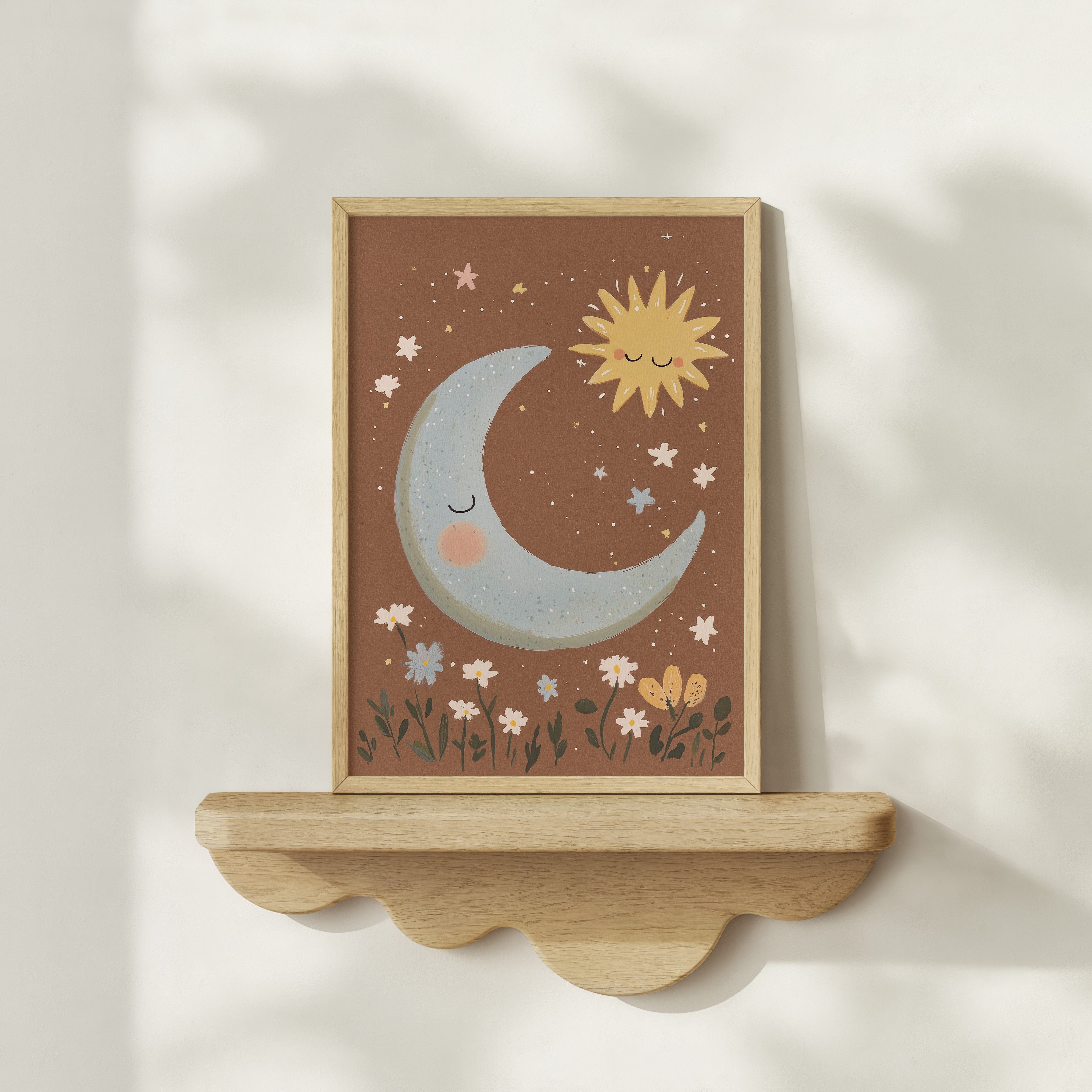 Kinderkamer print - Maan en zon