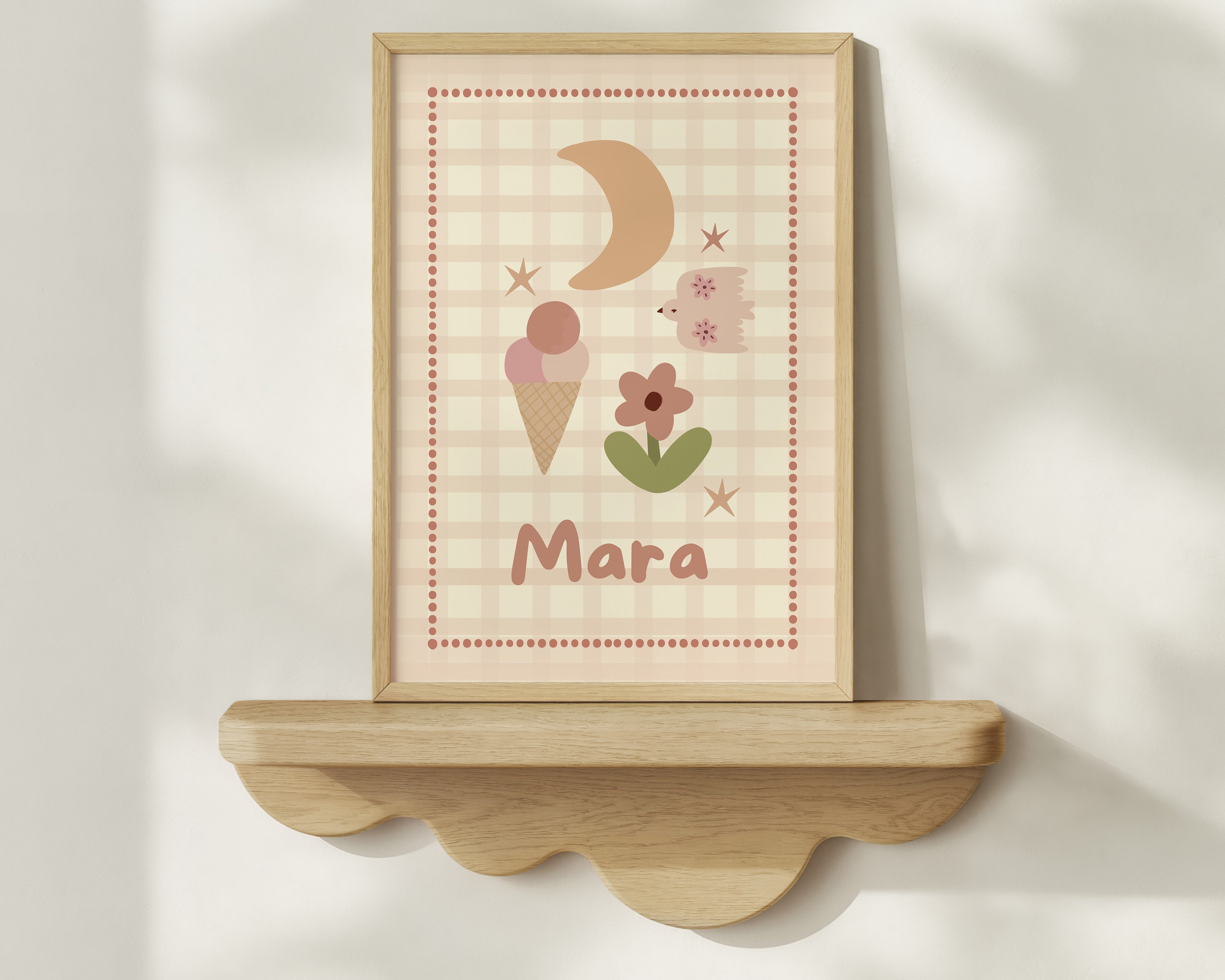 Name poster Soft Check - old pink