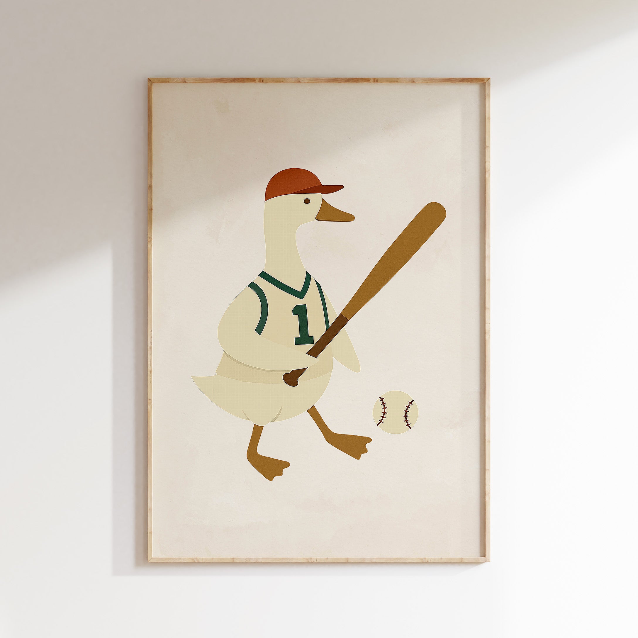 Kinderkamer poster - Honkbal Eend | Sport