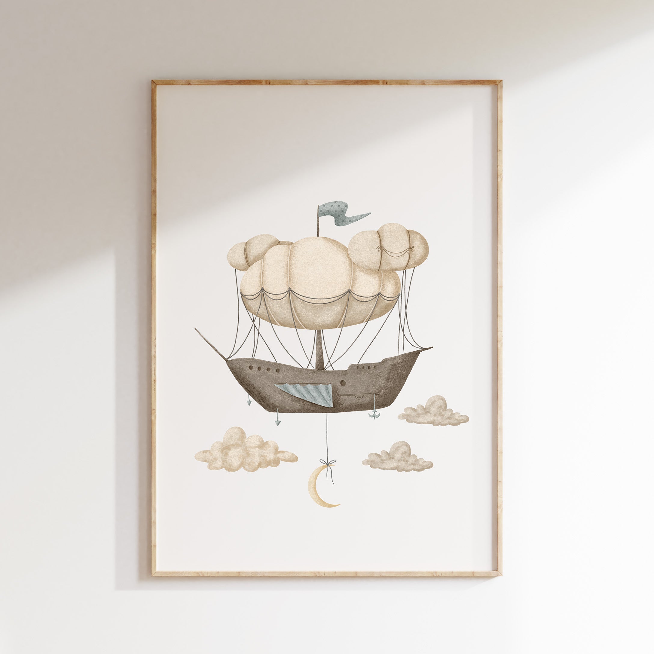 Kinderkamer poster - Wolkenavontuur luchtschip | Memories of Dreams