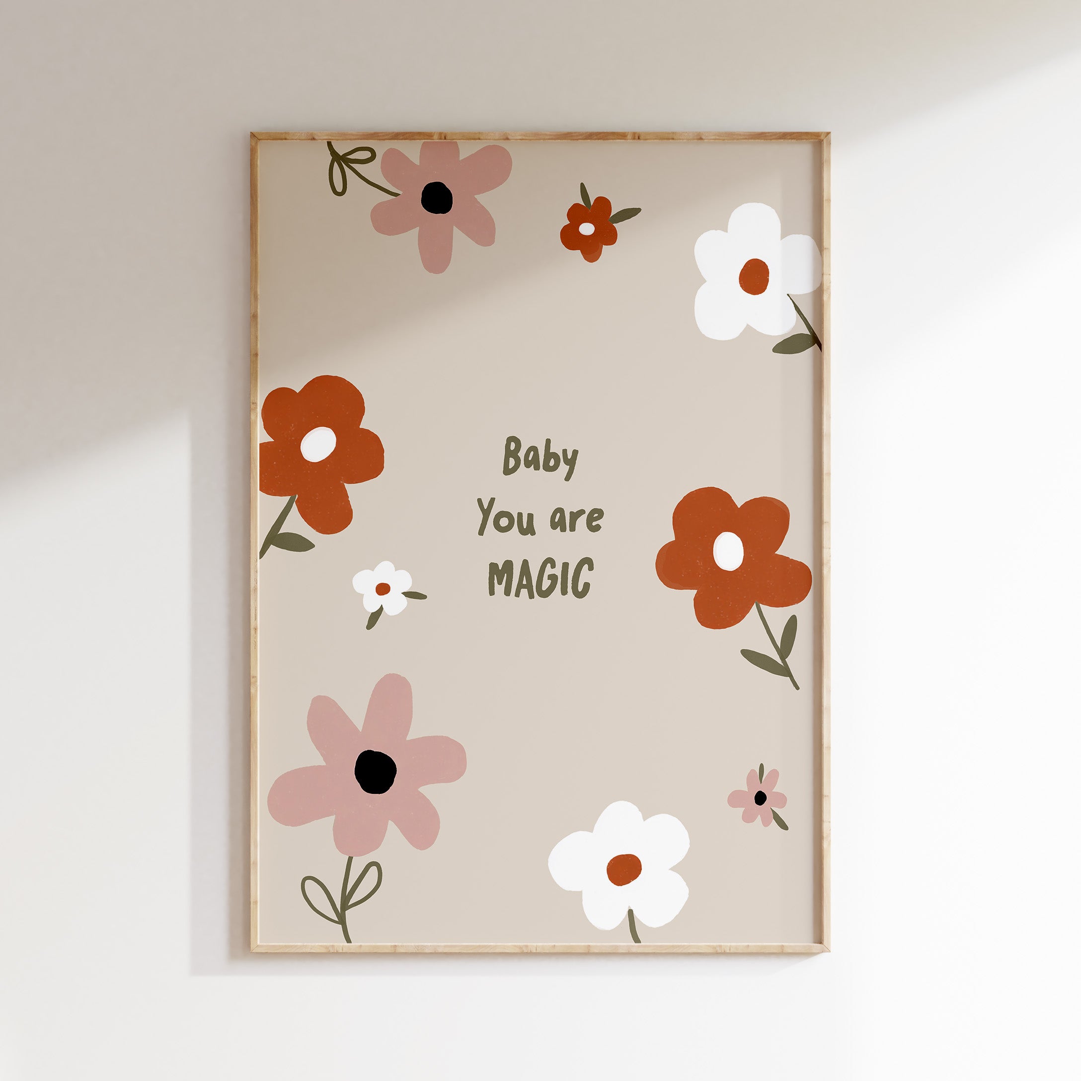 Nursery print - Baby you are magic flowers