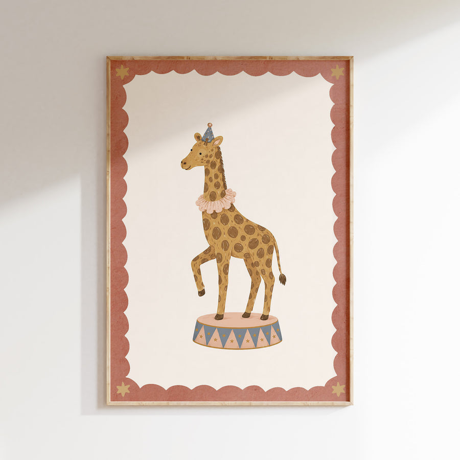 Kinderkamer poster - Circus Giraf