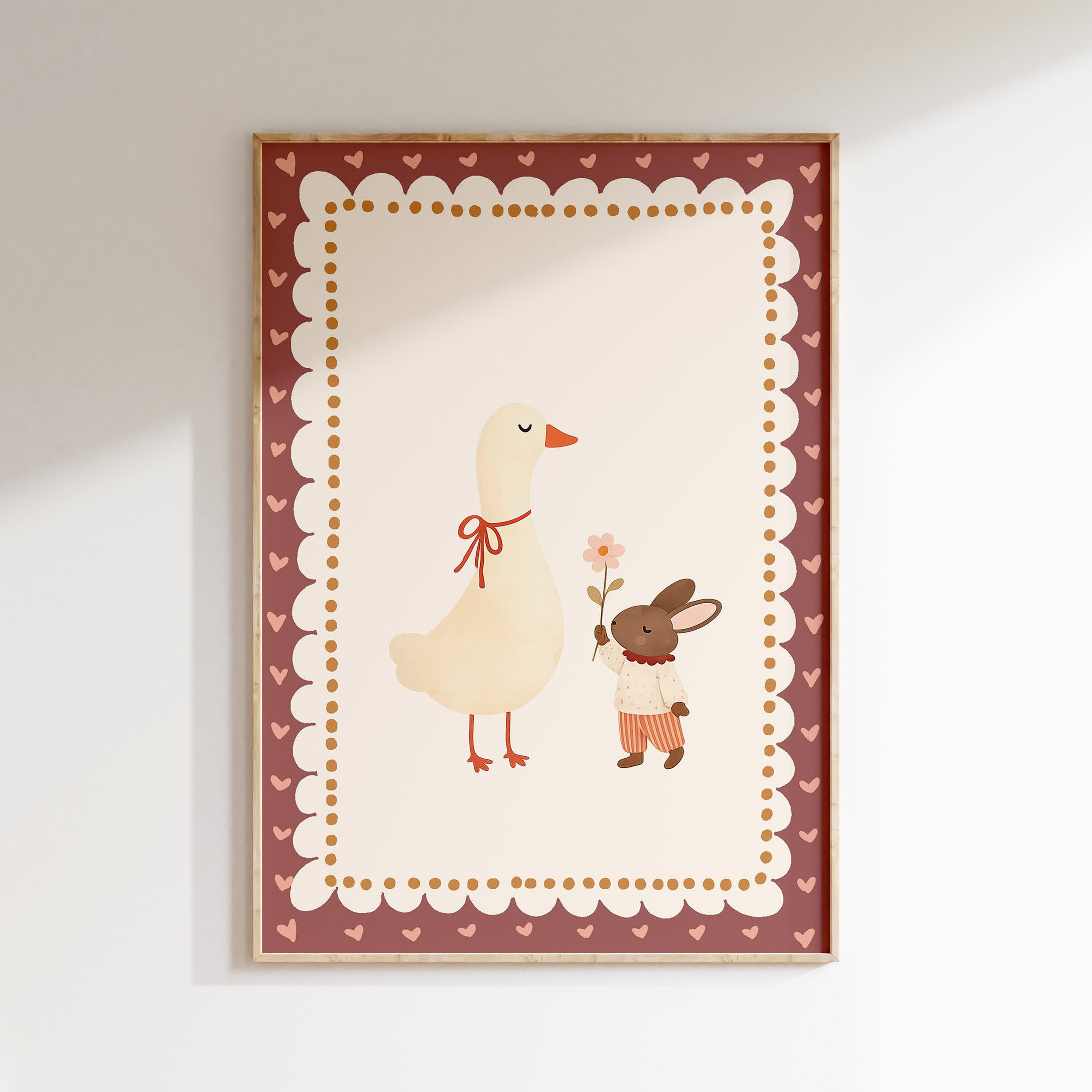 Kinderkamer poster - Gansje en konijn