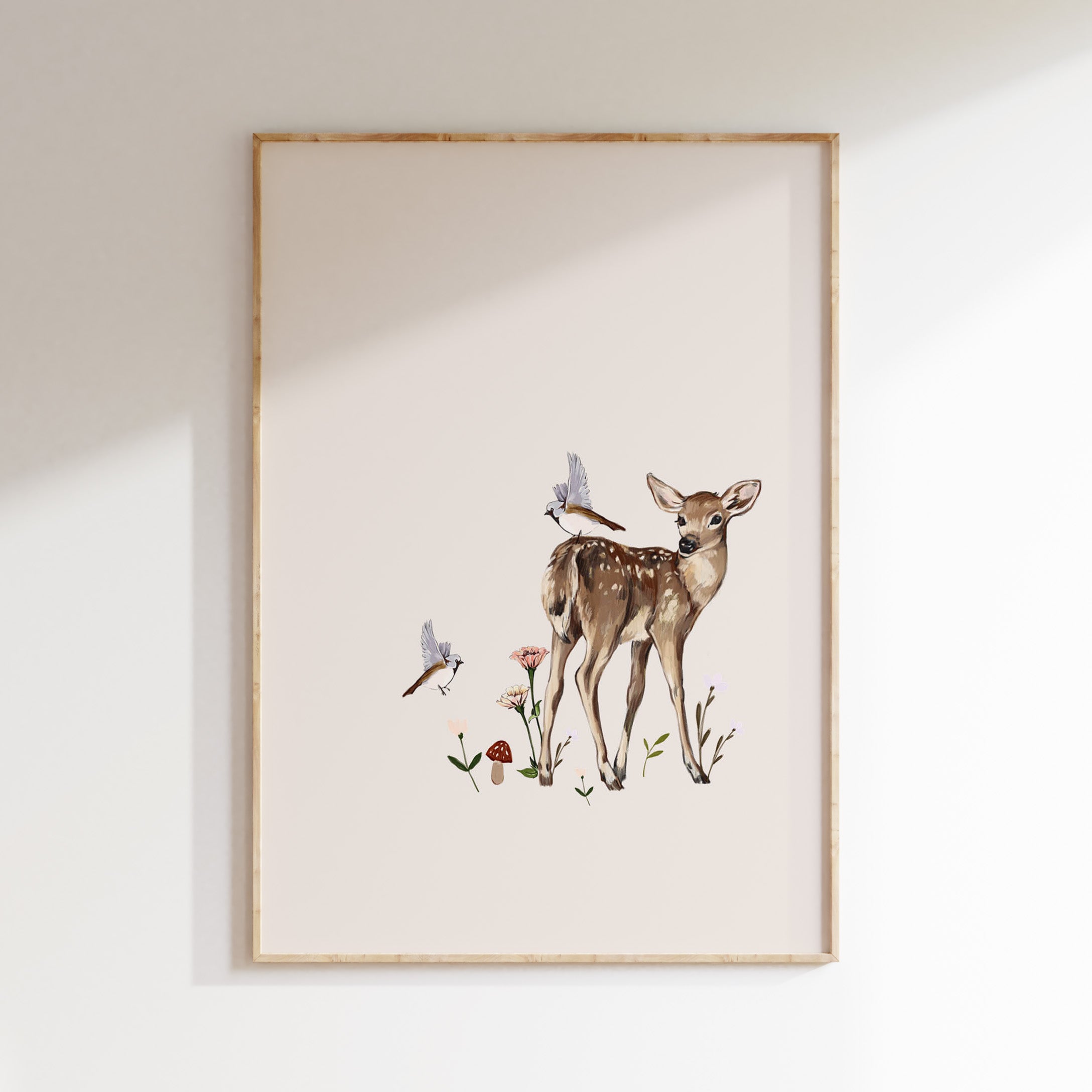 Kinderkamer poster - Hertje in het bos | Bosdieren