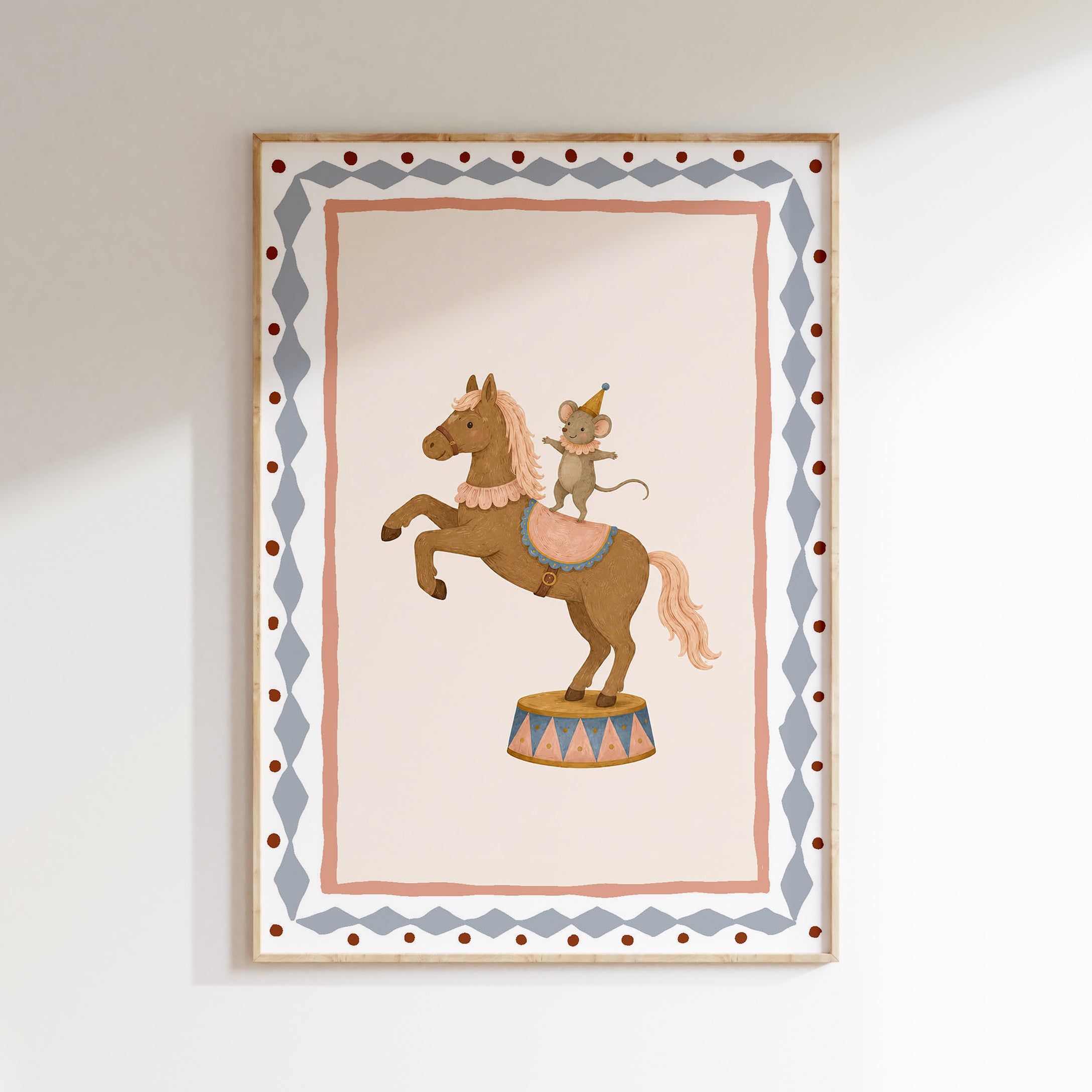 Kinderkamer poster - Circus Carrousel paard