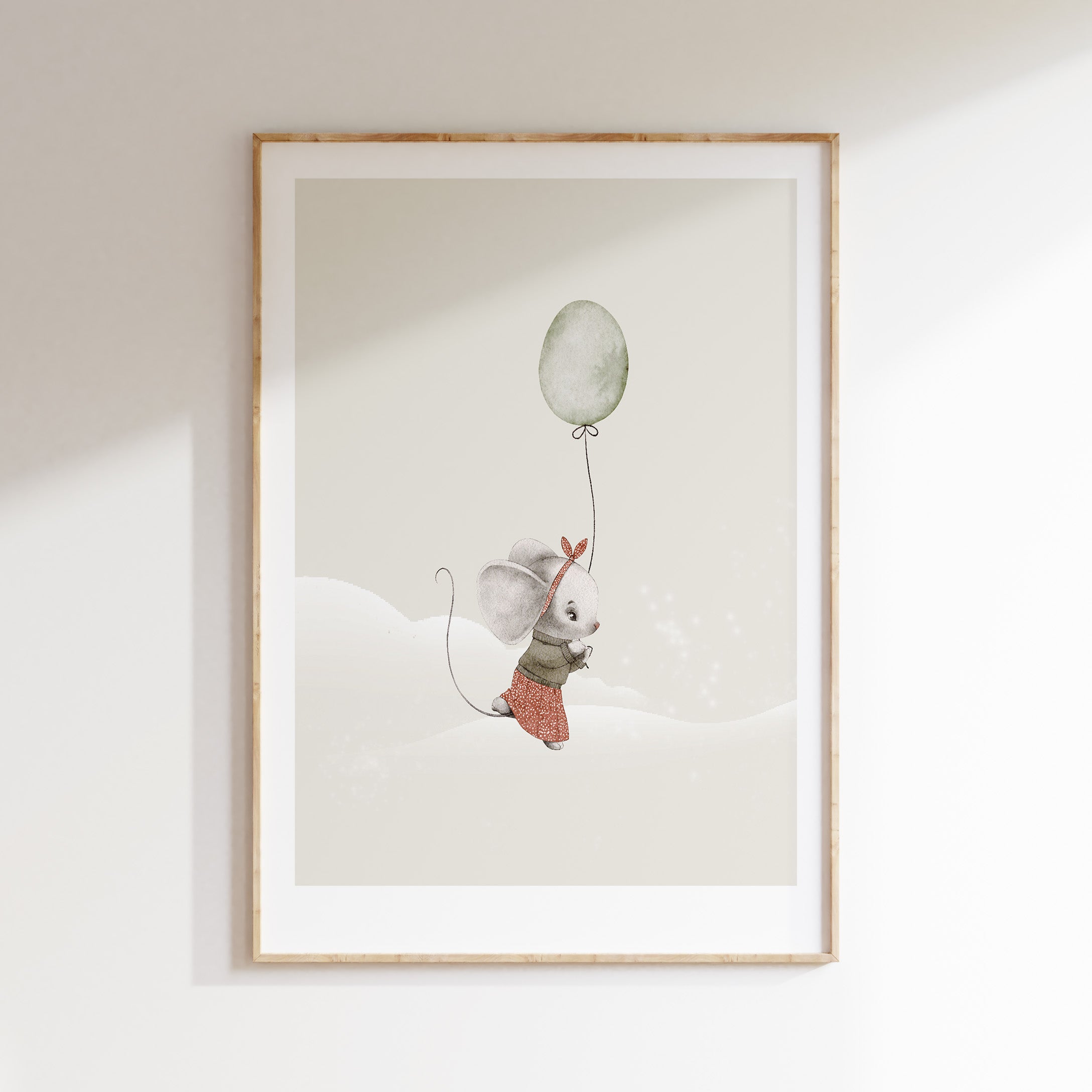 Kinderkamer poster - Muisje met Ballon | Night Parade