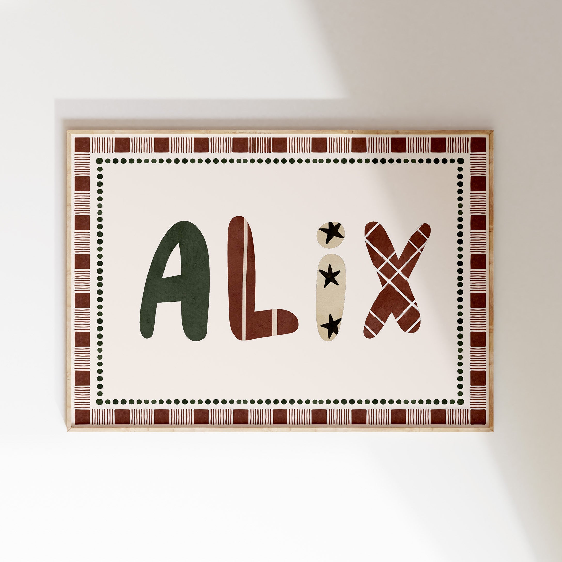 Naamposter Retro - groen