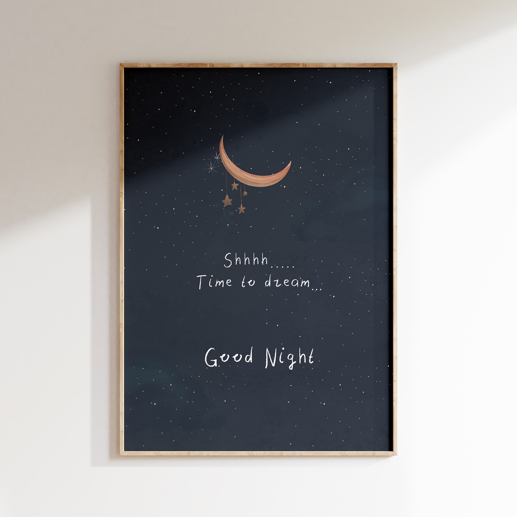 Kinderkamer poster - Shhhh time to dream donkerblauw | Enchanted Forest