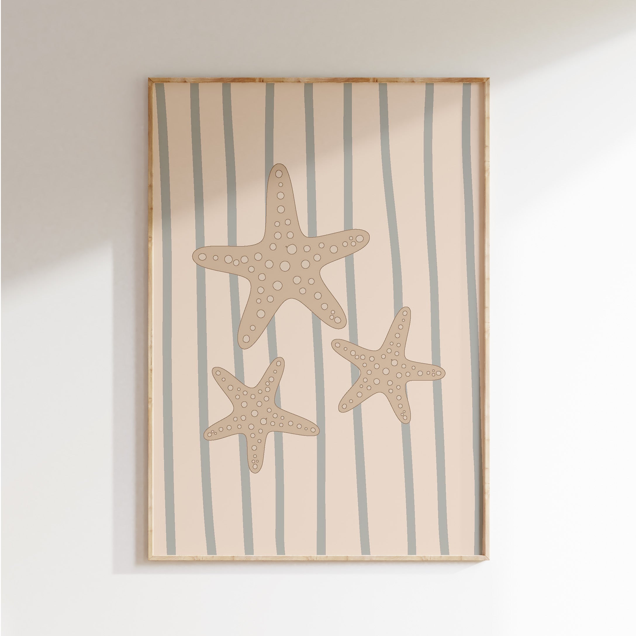 Kinderkamer poster - Zeesterren gestreept