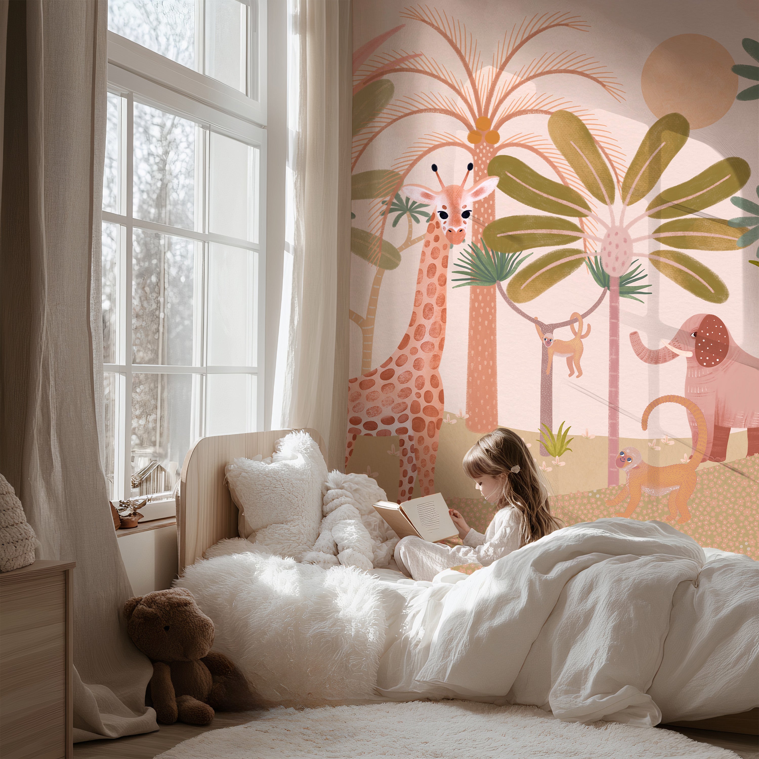 Collage wallpaper Africa - blossom