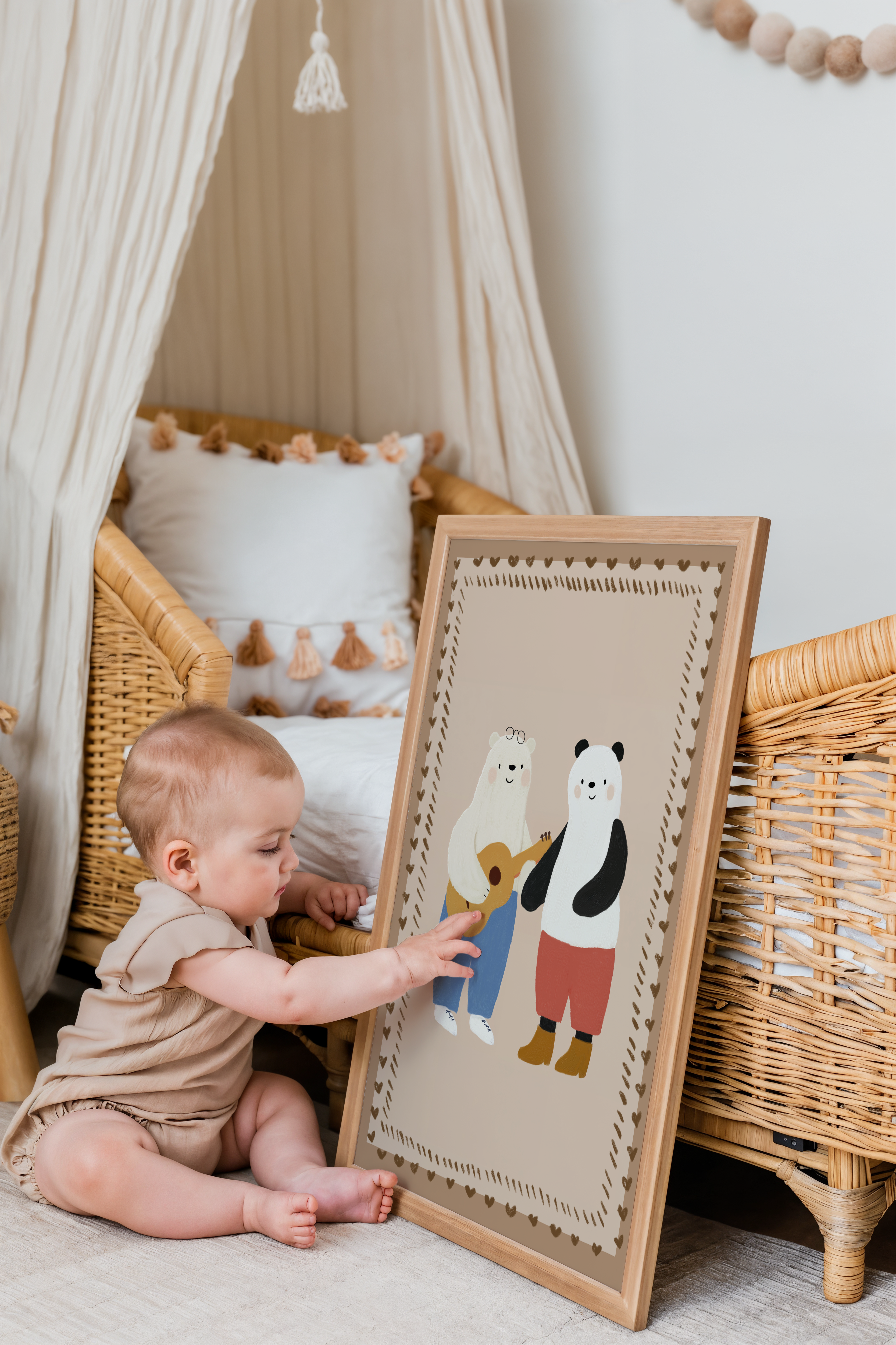 Kinderkamer print - Muziek beren