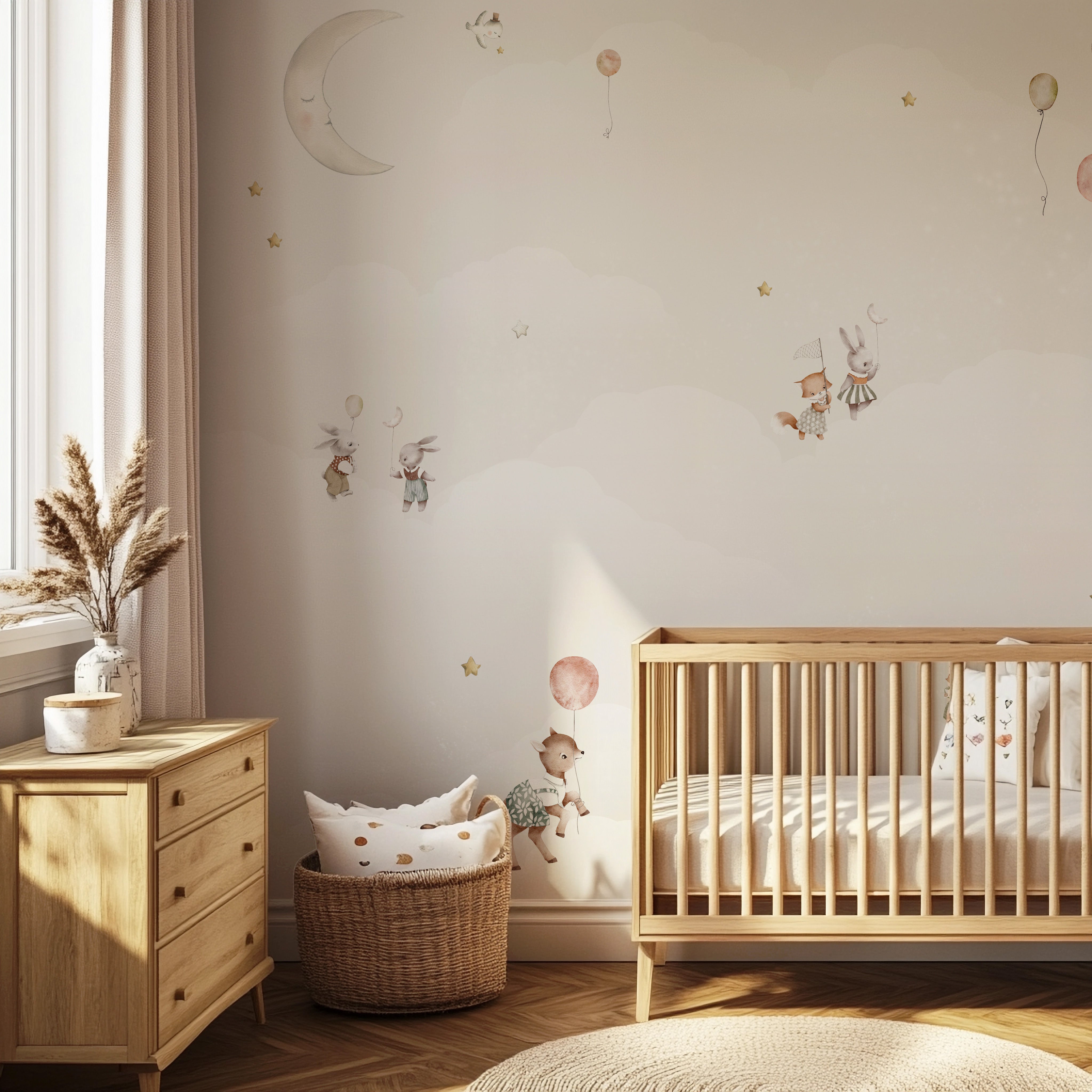 Collage wallpaper Enchanted Forest - blue (offer)