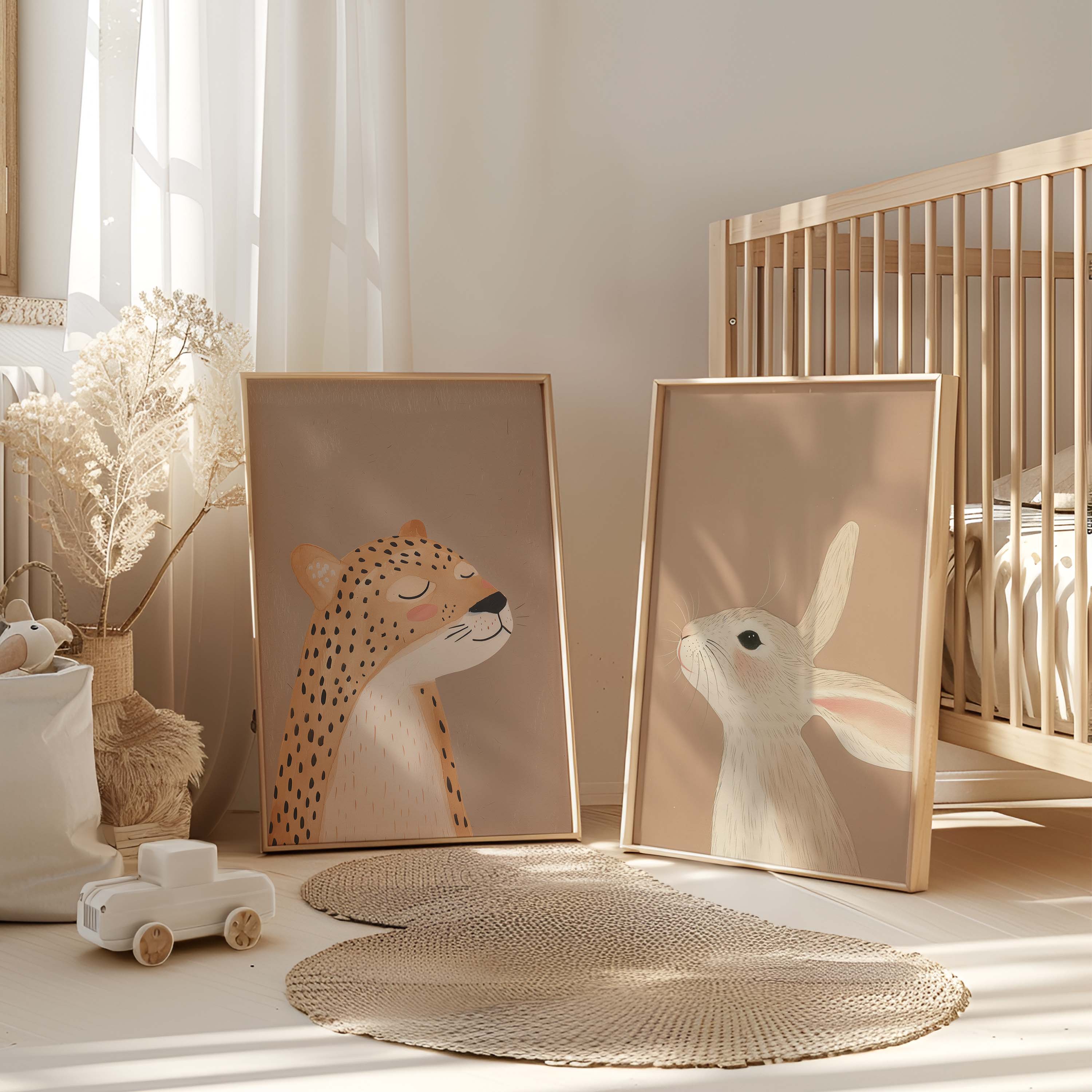 Kinderkamer print - Konijn Illustratie