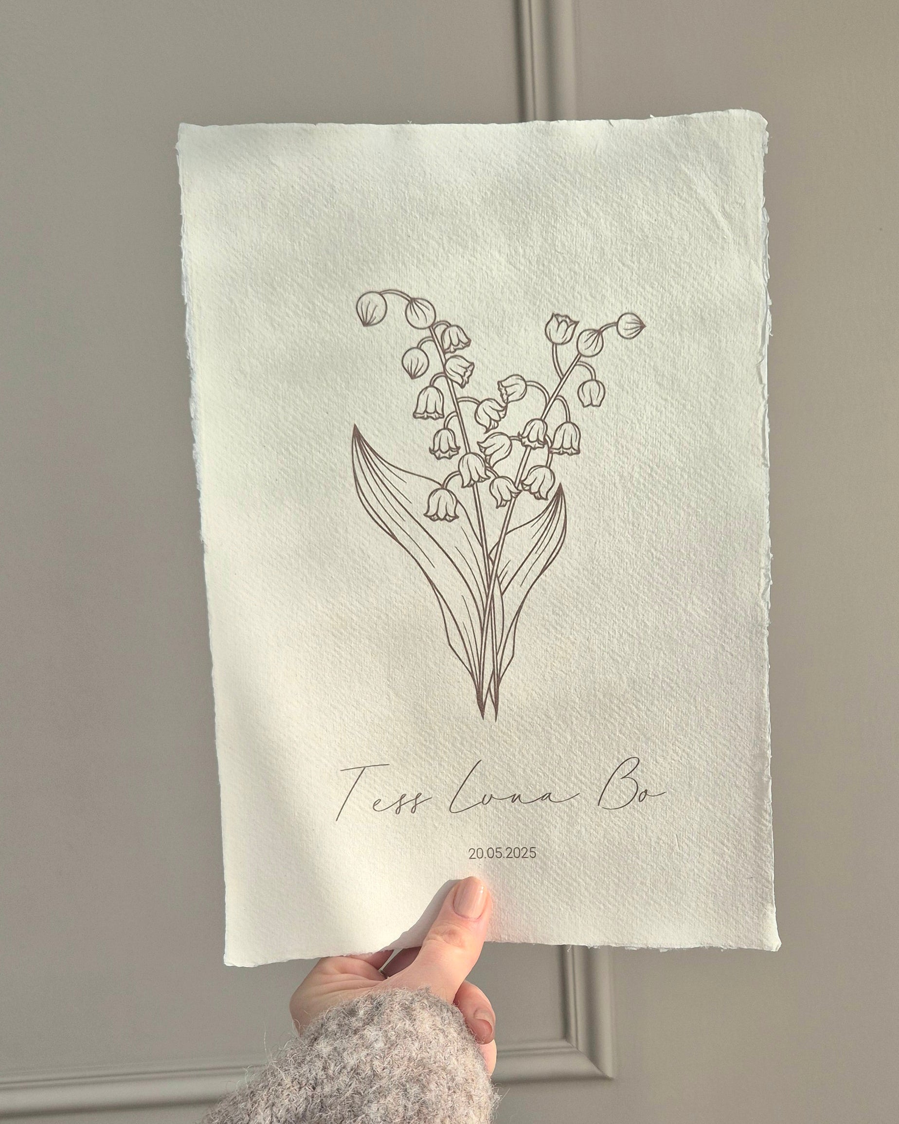 handgemaakte poster geboortebloem mei