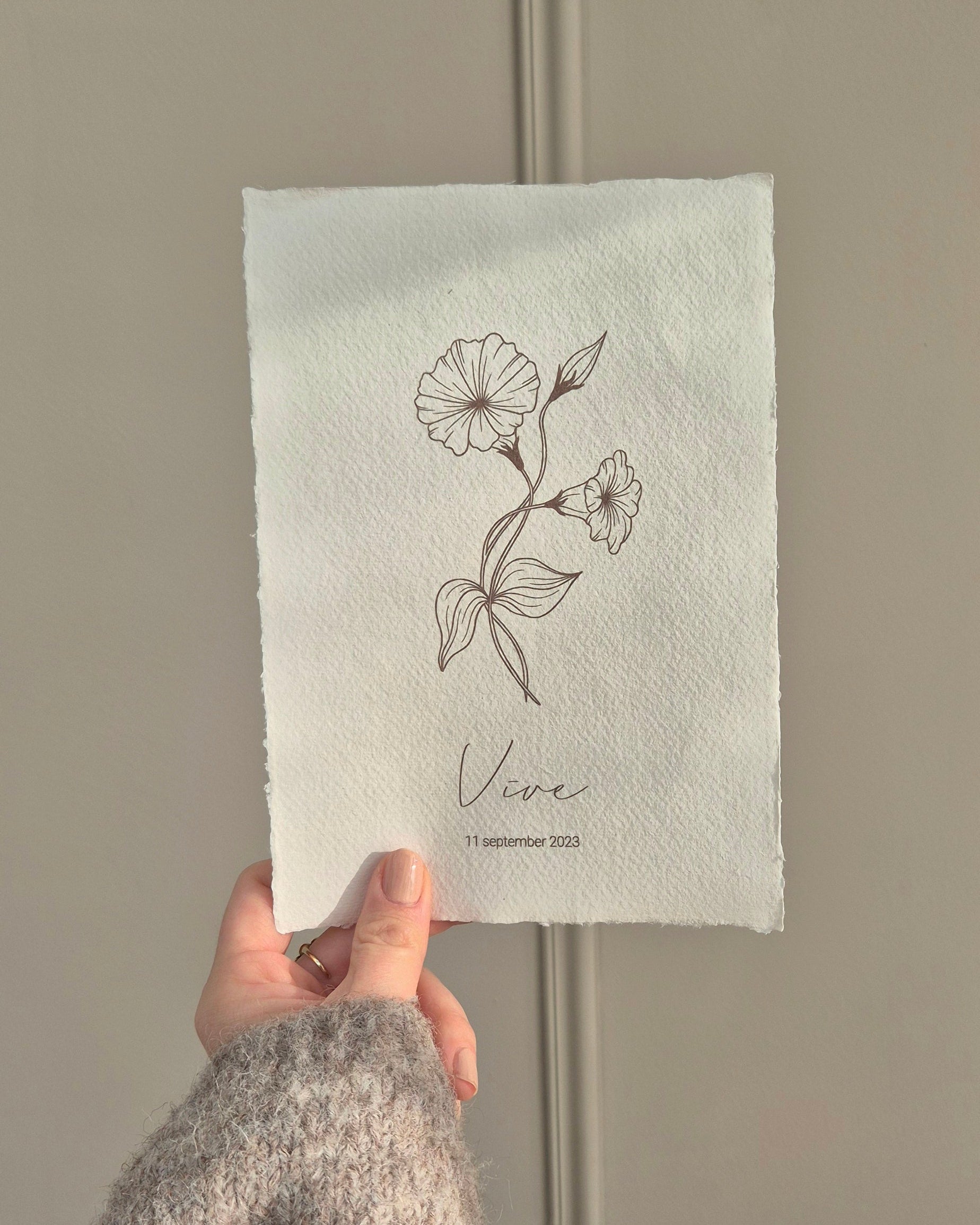 handgemaakte poster gboortebloem poster september