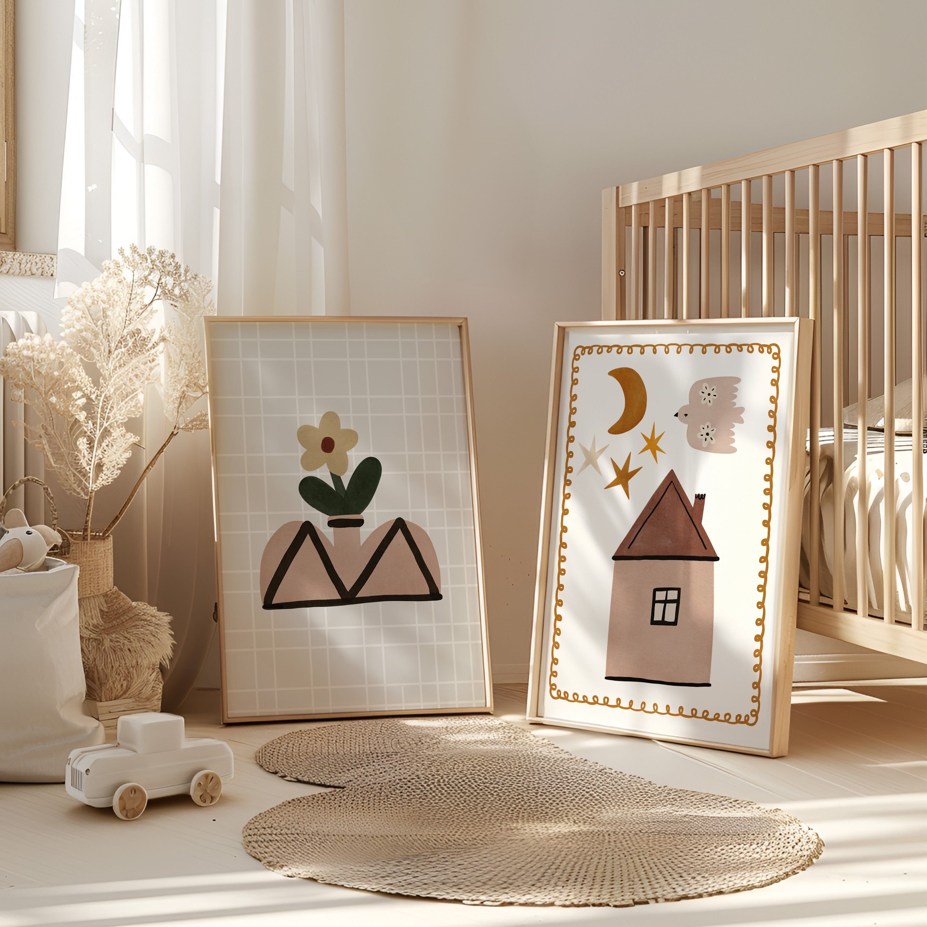 Retro kinderkamer poster - Botanische bloem