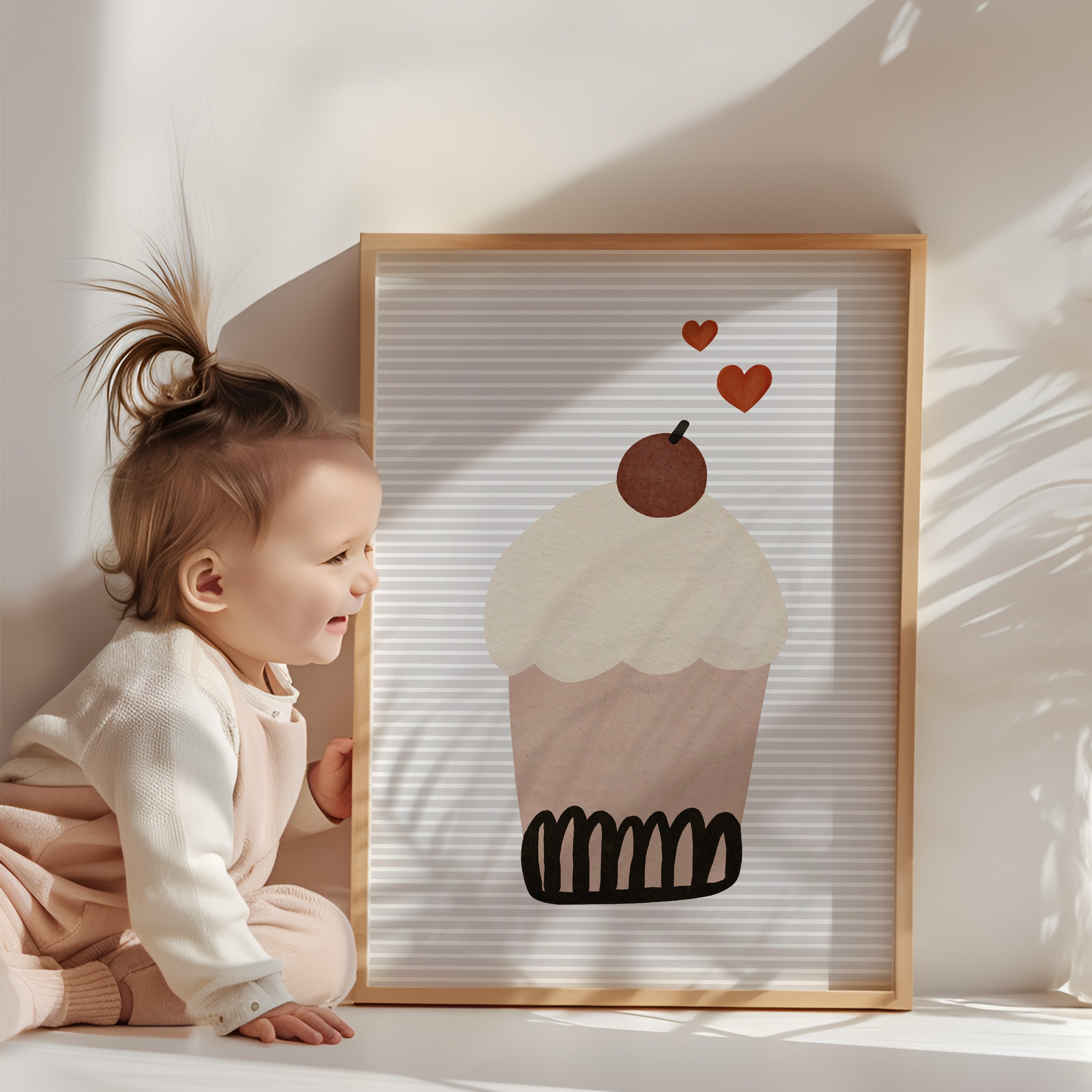 Retro kinderkamer poster - Cupcake