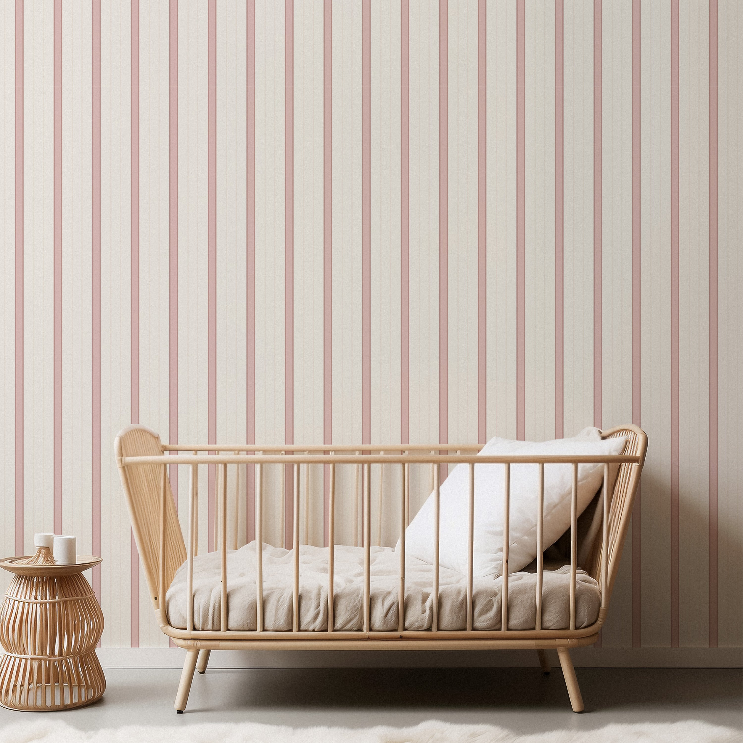 Behang Sweet Stripes – warm pink