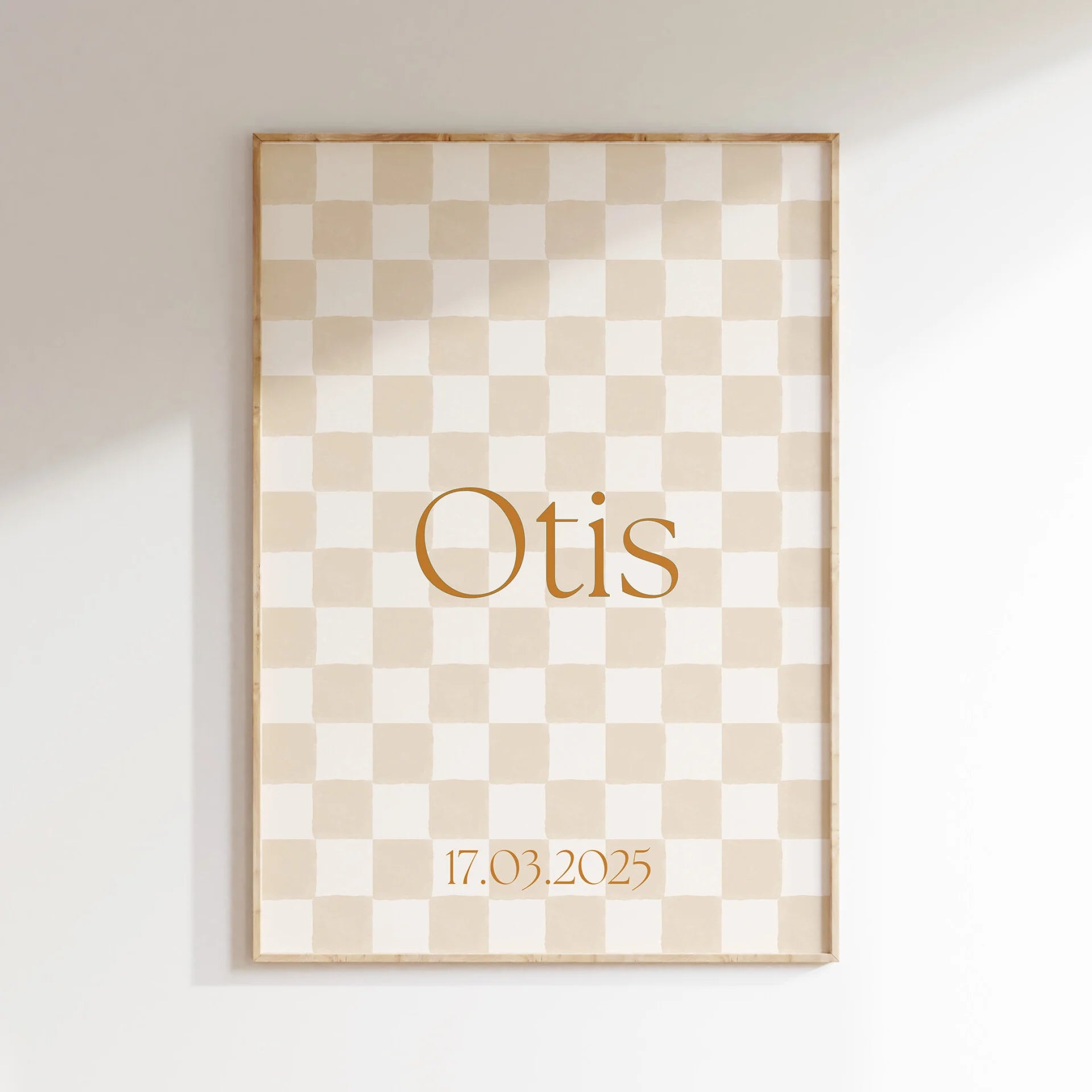 Geboorteposter Ruitje Ruitje | beige