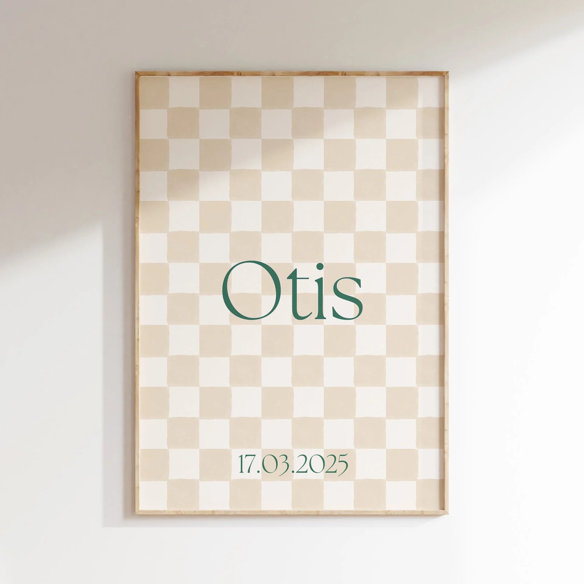 Geboorteposter Ruitje Ruitje | beige