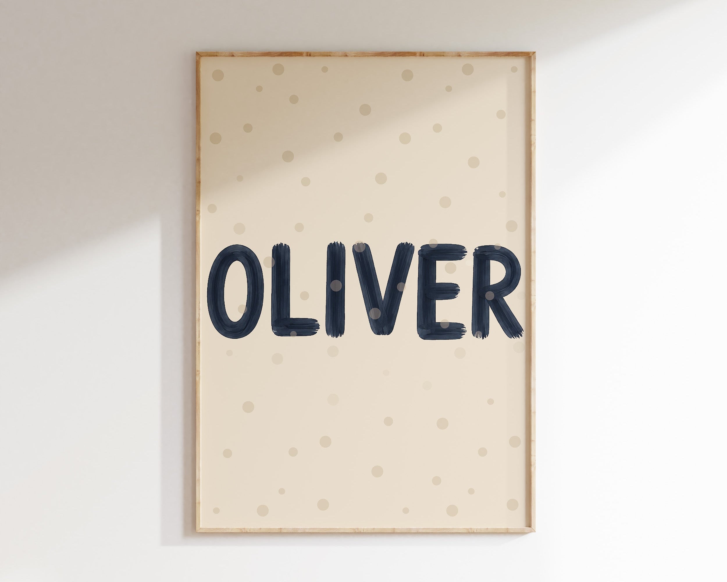 Naamposter Stippenpret - navy