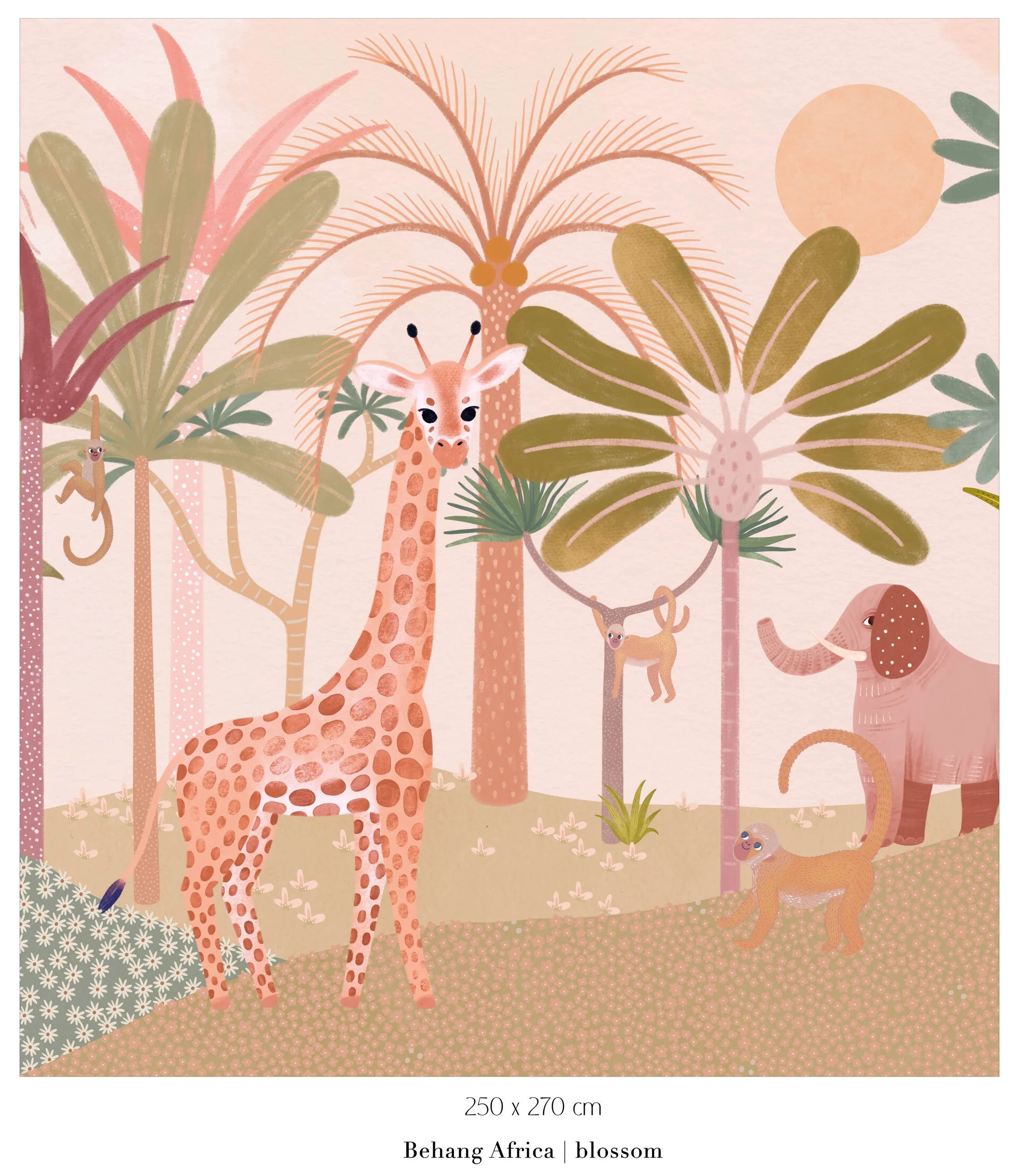 Collage wallpaper Africa - blossom