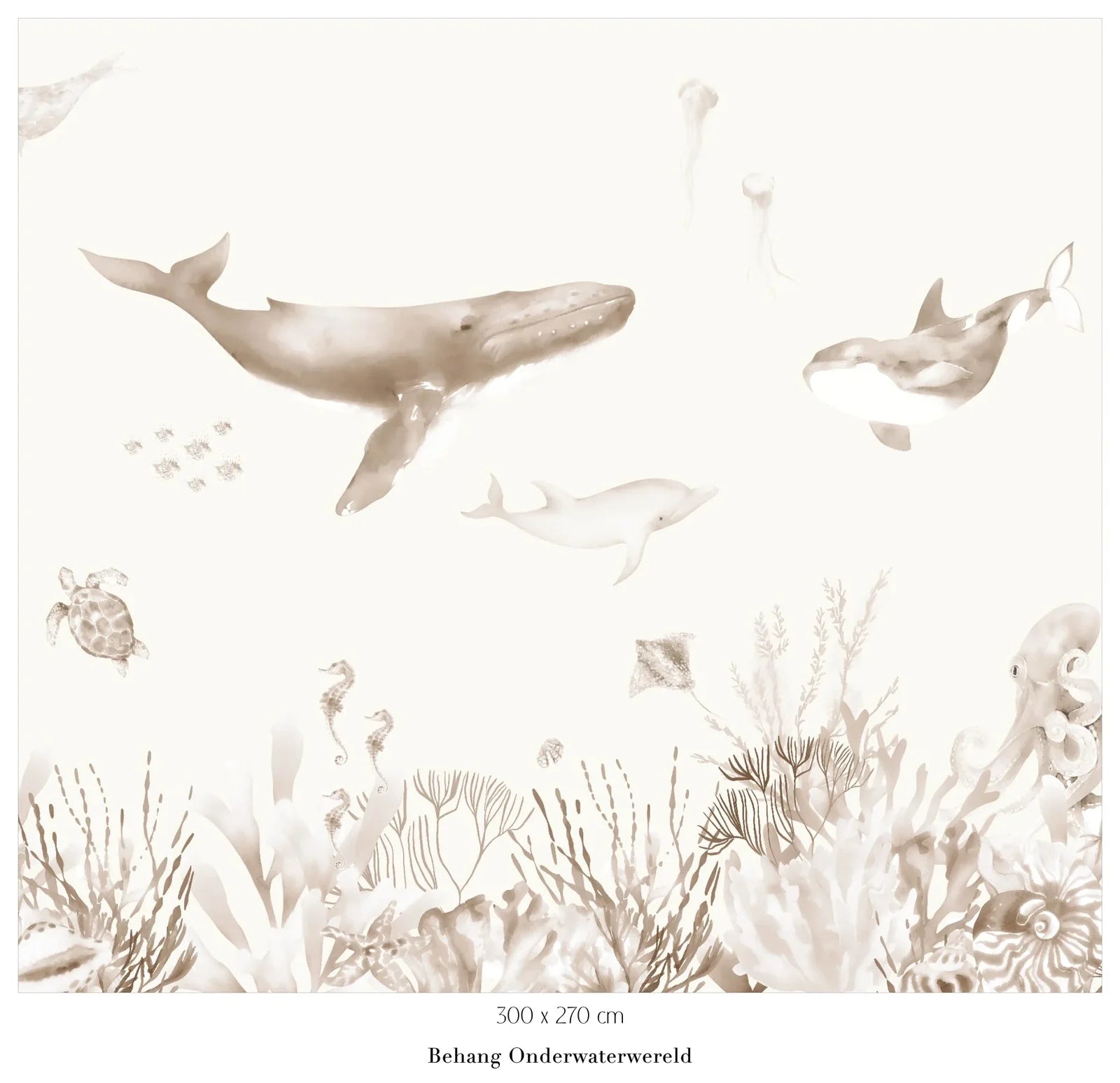 Collage wallpaper Jungle - brown